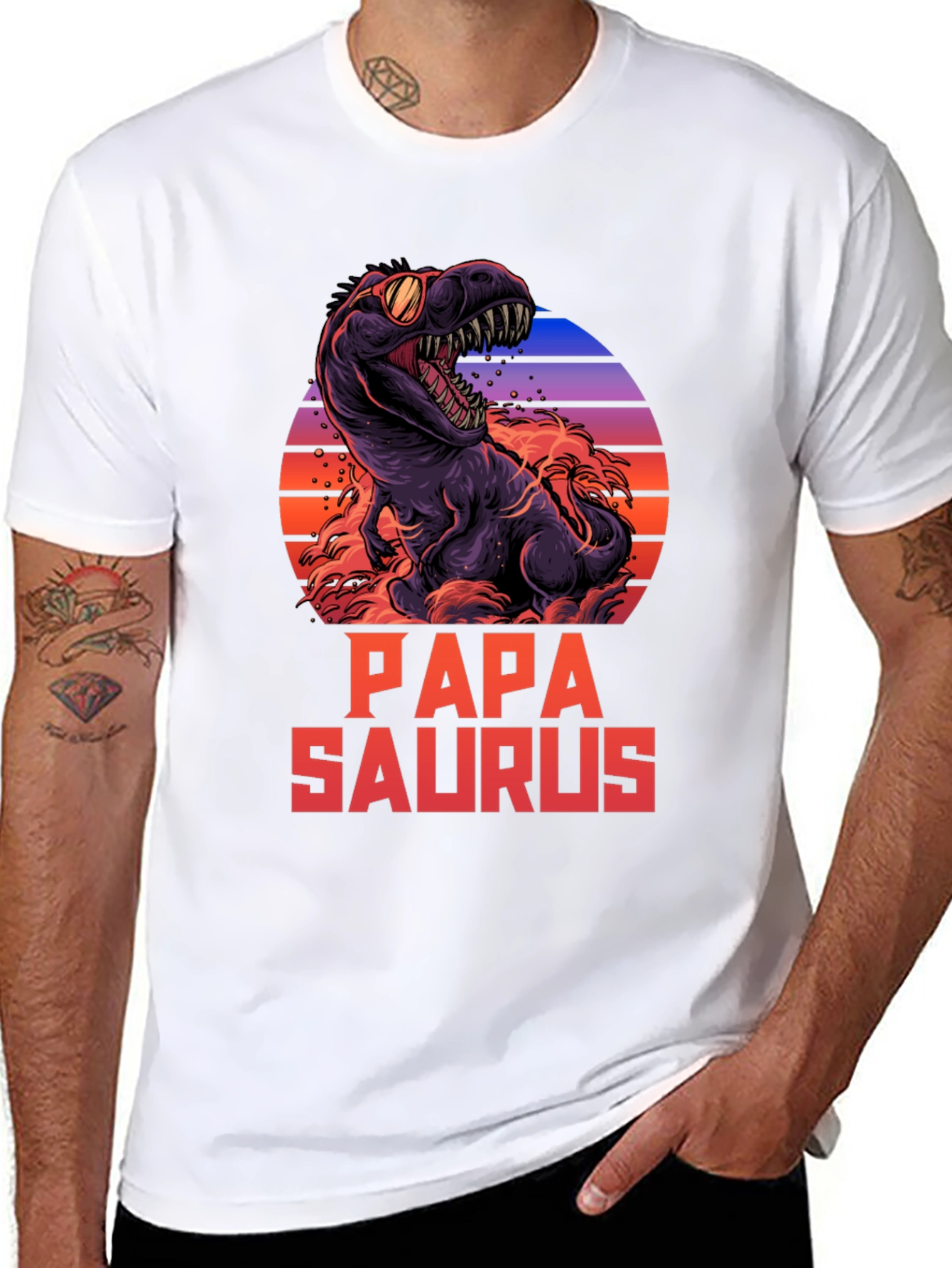Papa Saurus T-Shirt Dinosaur Dad Tee