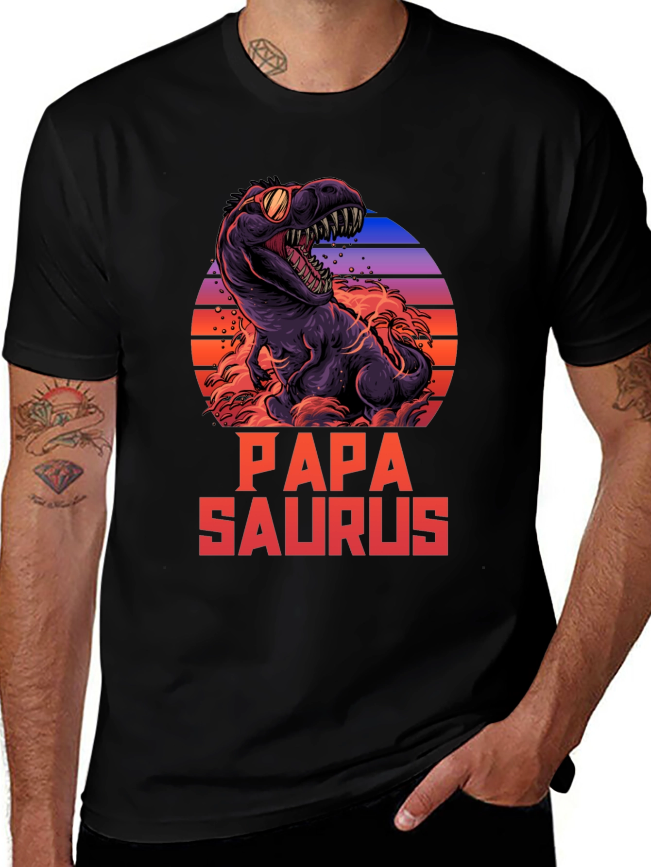 Papa Saurus T-Shirt Dinosaur Dad Tee
