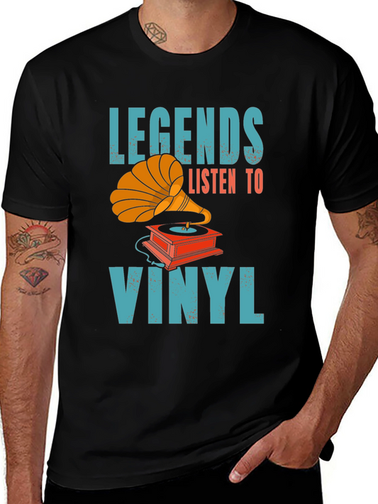 Legends Listen to Vinyl Black Graphic Tee