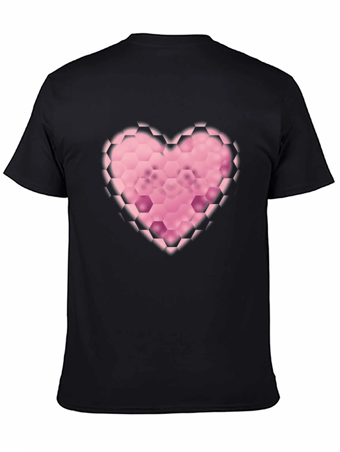 Hexagon Heart Graphic Black T-Shirt