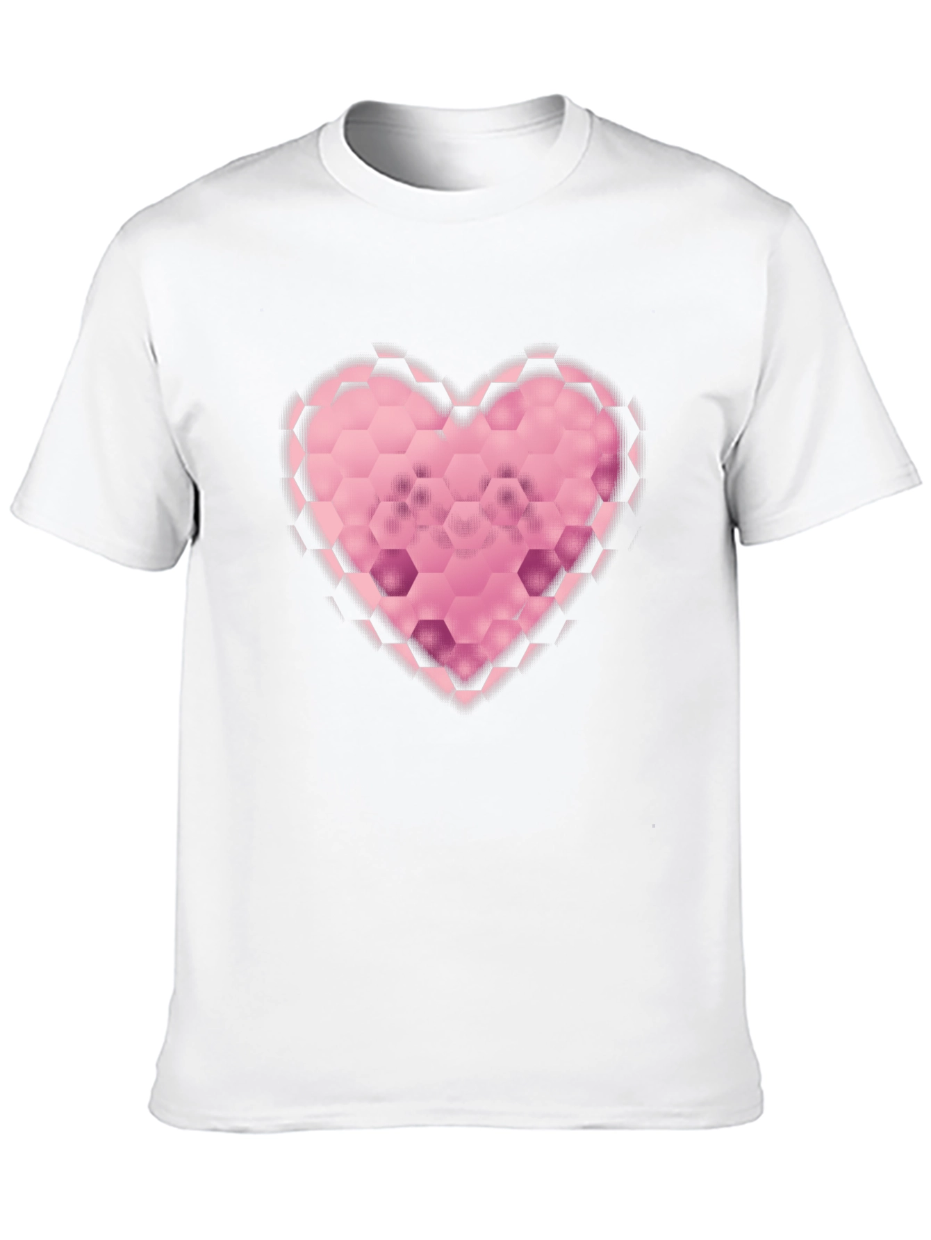 Hexagon Heart Graphic Black T-Shirt