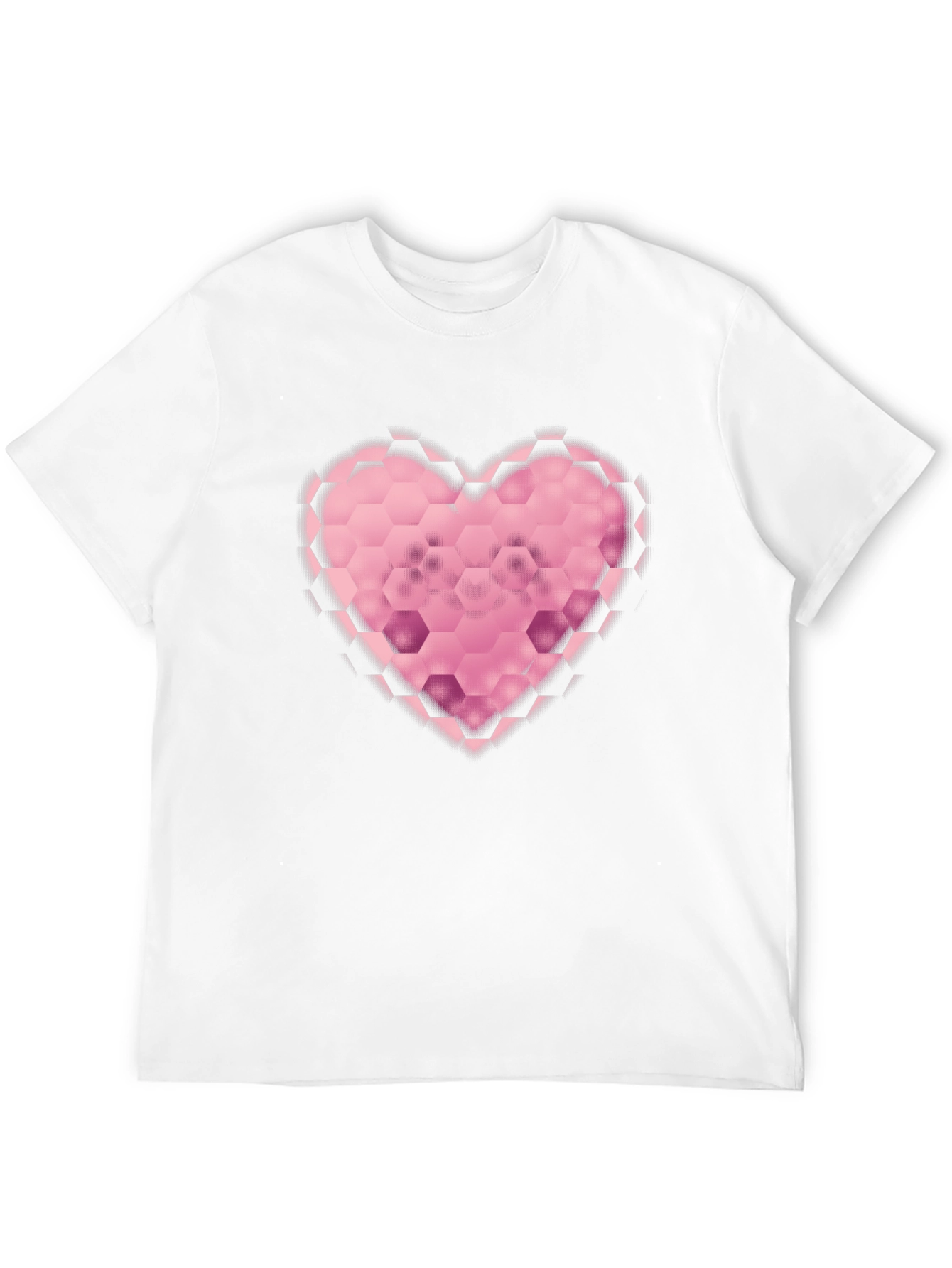Hexagon Heart Graphic Black T-Shirt
