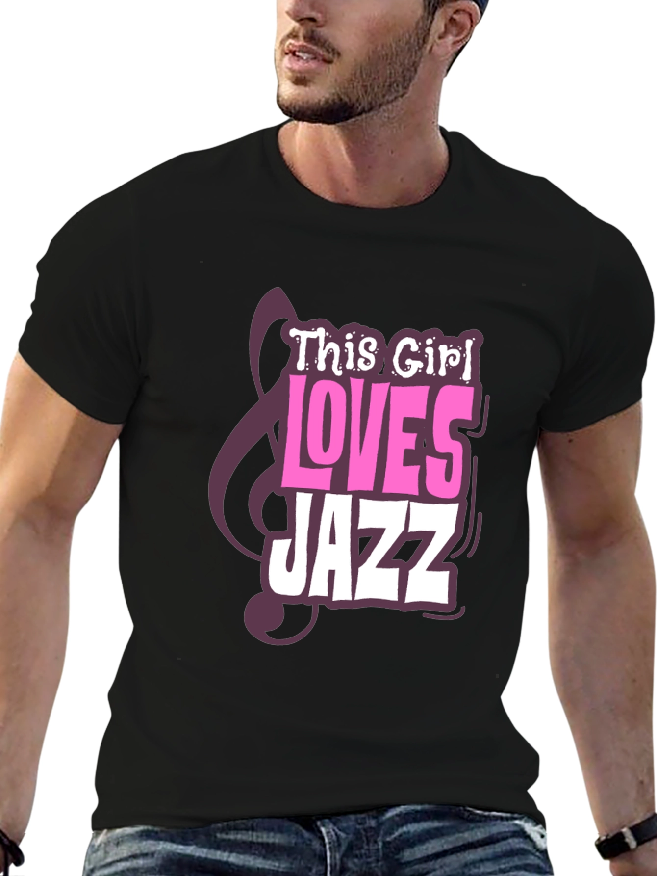 This Girl Loves Jazz T-Shirt - Black
