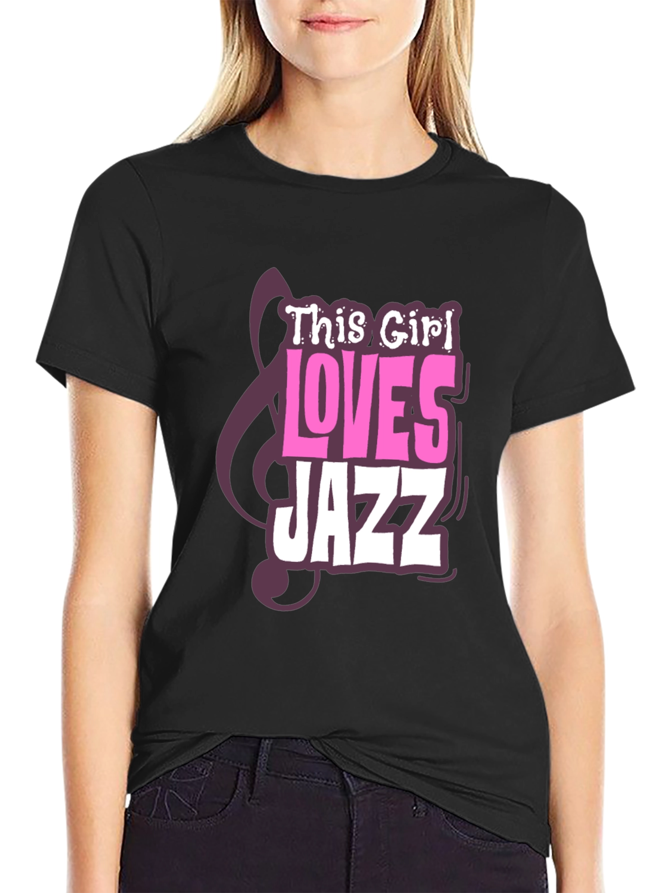 This Girl Loves Jazz T-Shirt - Black