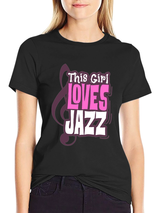 This Girl Loves Jazz T-Shirt - Black