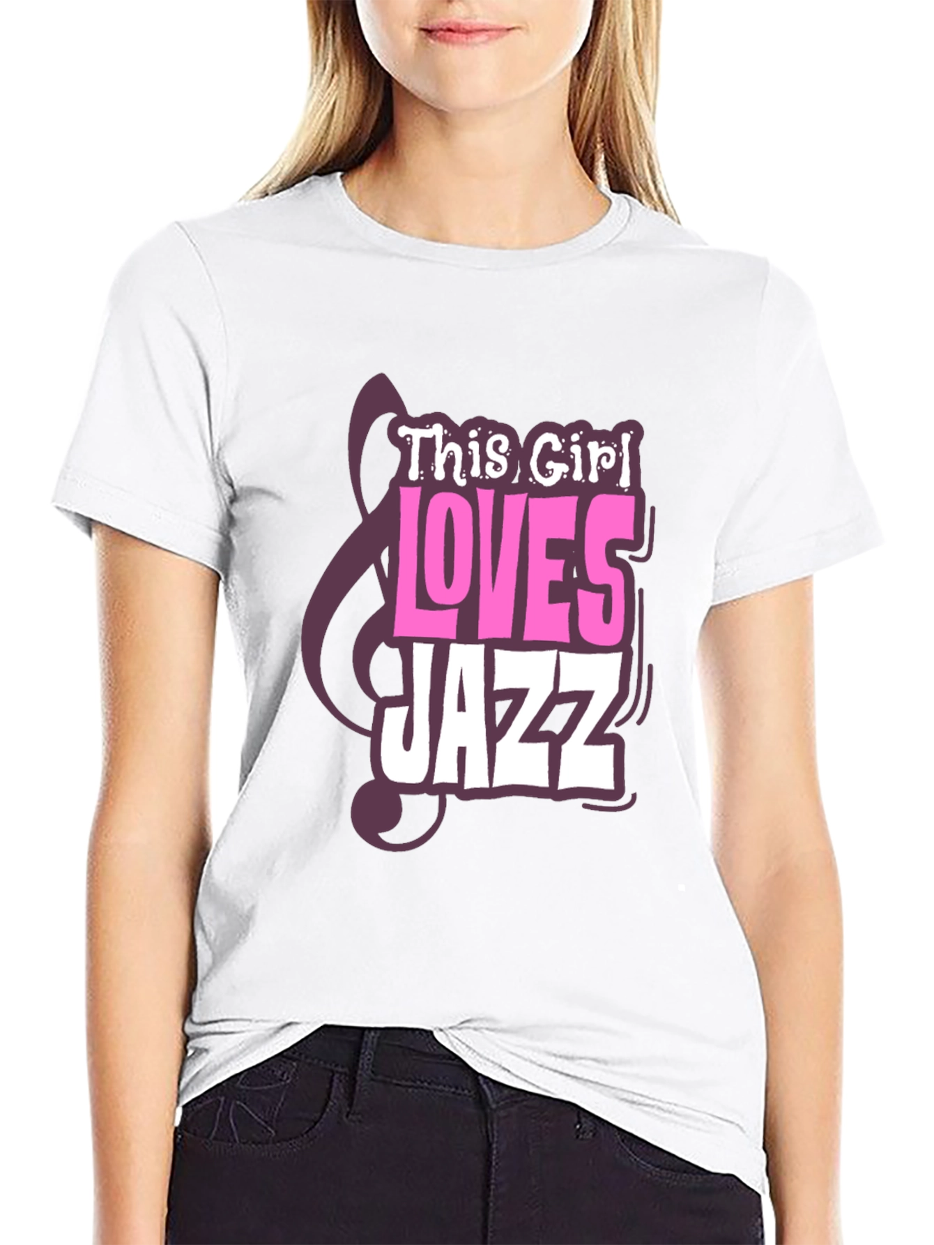 This Girl Loves Jazz T-Shirt - Black