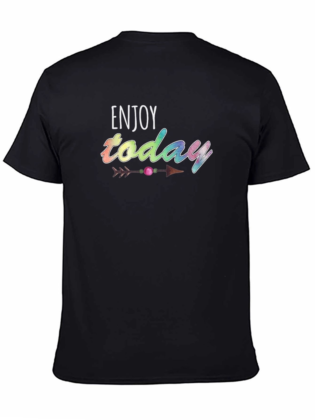 Enjoy Today Graphic Tee - Casual Black T-Shirt