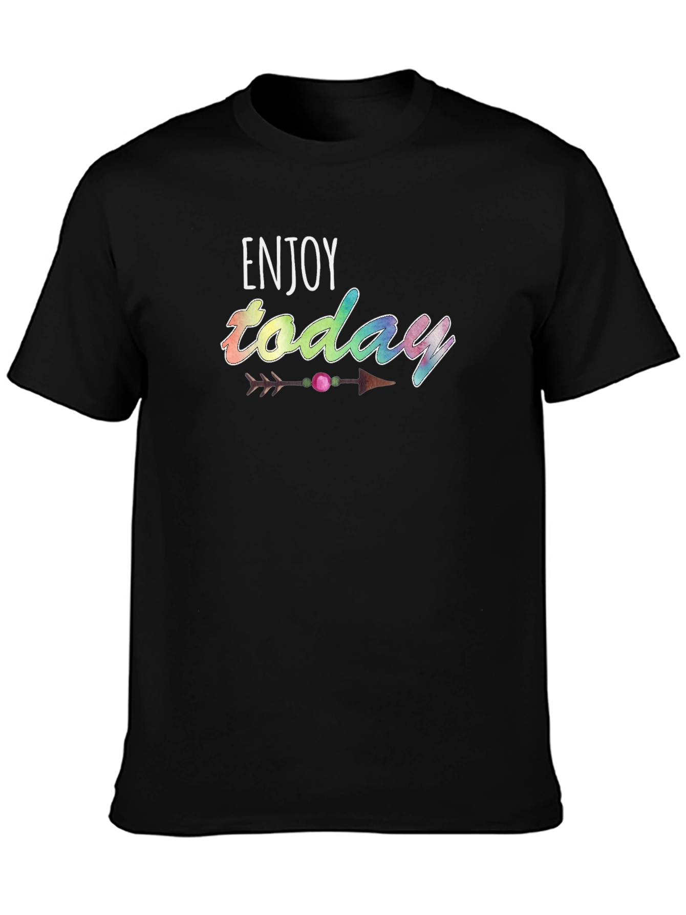 Enjoy Today Graphic Tee - Casual Black T-Shirt