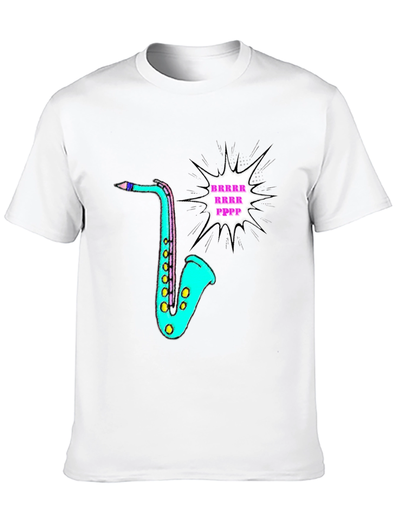 Funky Saxophone Graphic Tee - Black