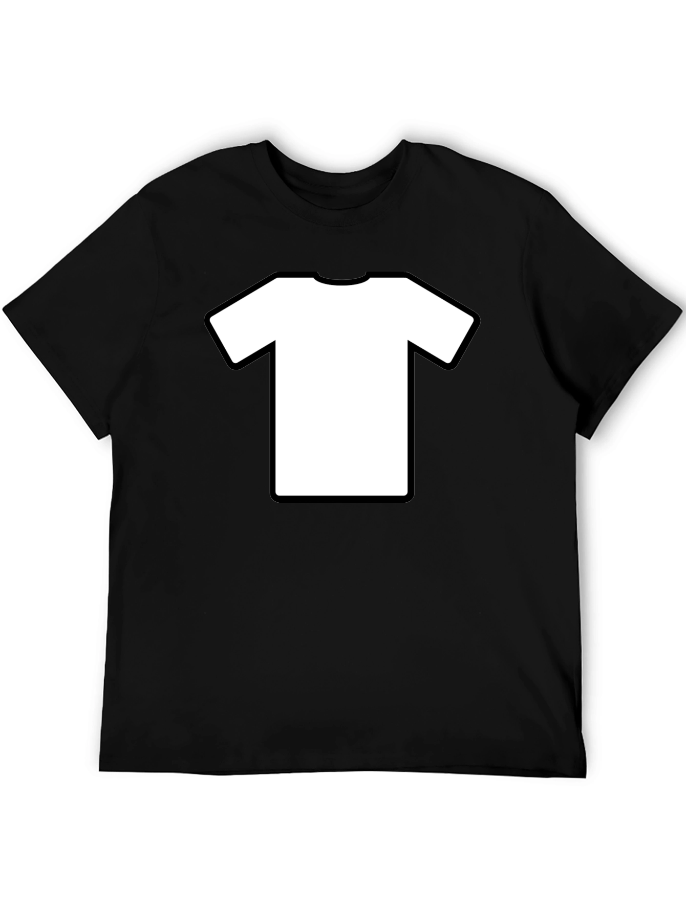 Mens Black T-Shirt with White Tee Graphic