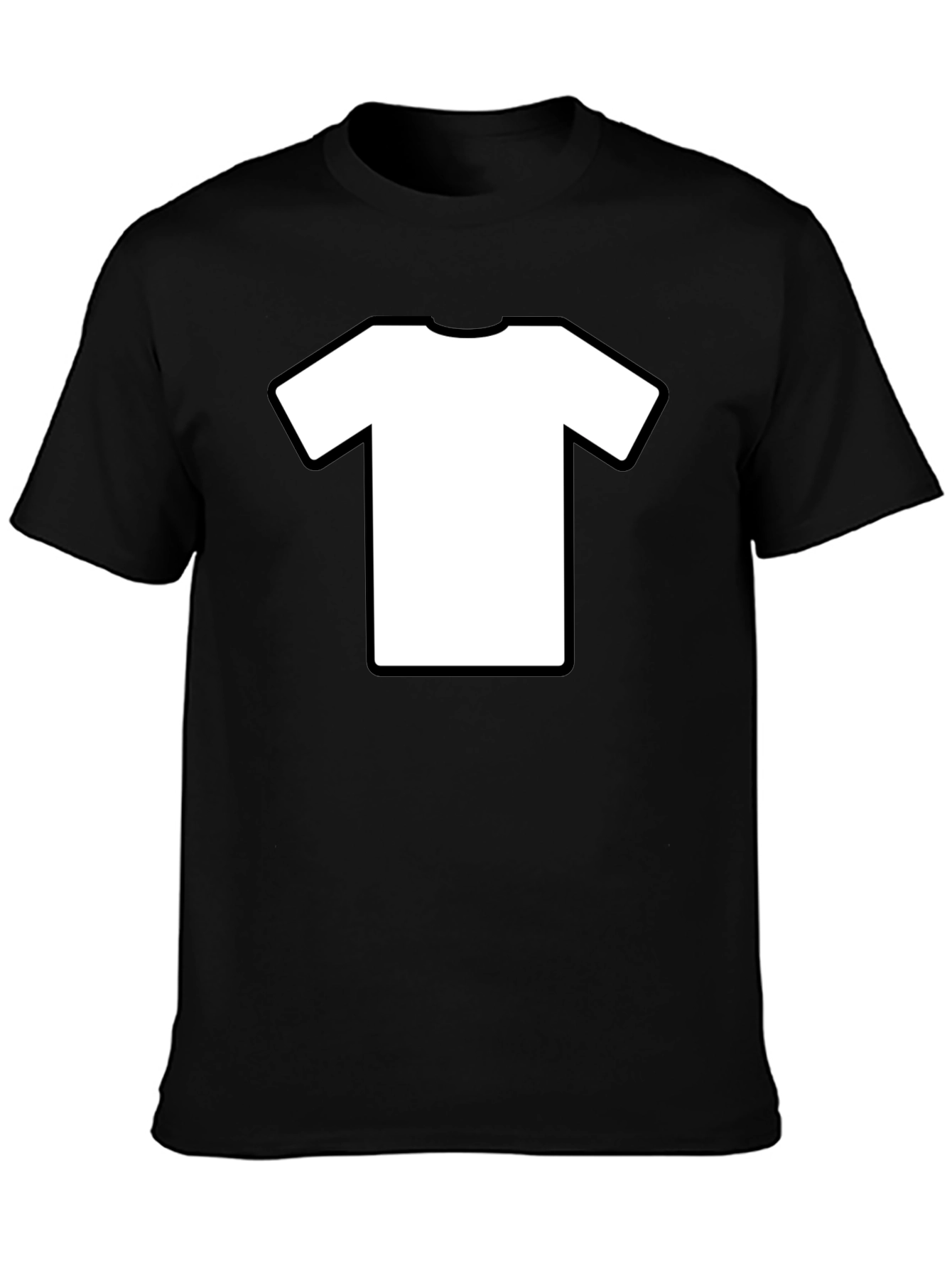 Mens Black T-Shirt with White Tee Graphic