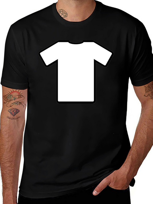 Mens Black T-Shirt with White Tee Graphic