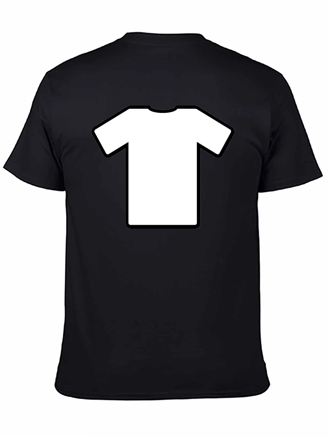 Mens Black T-Shirt with White Tee Graphic