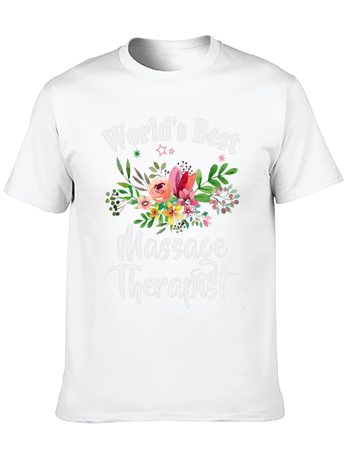 Worlds Best Massage Therapist Floral T-Shirt
