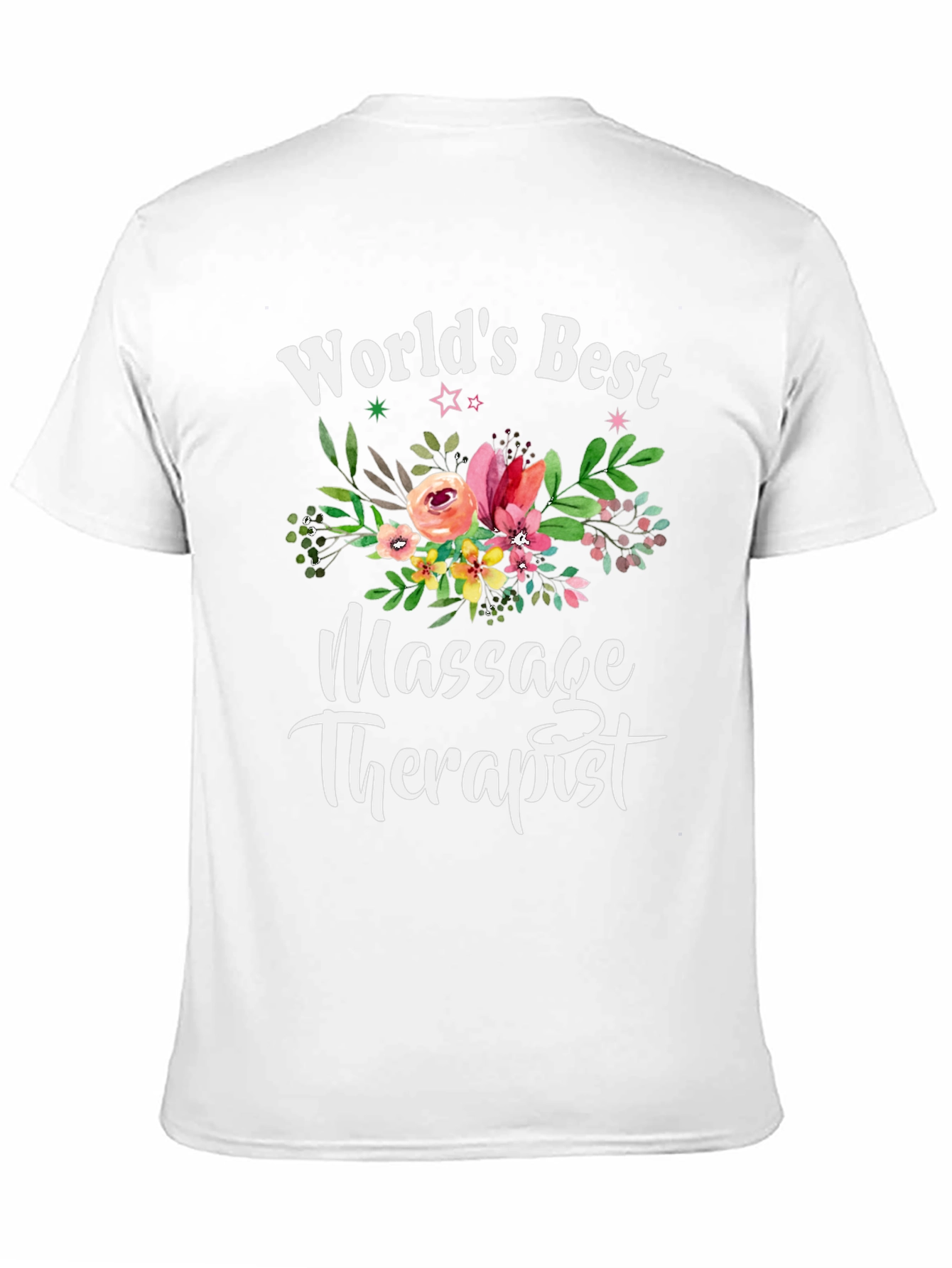 Worlds Best Massage Therapist Floral T-Shirt