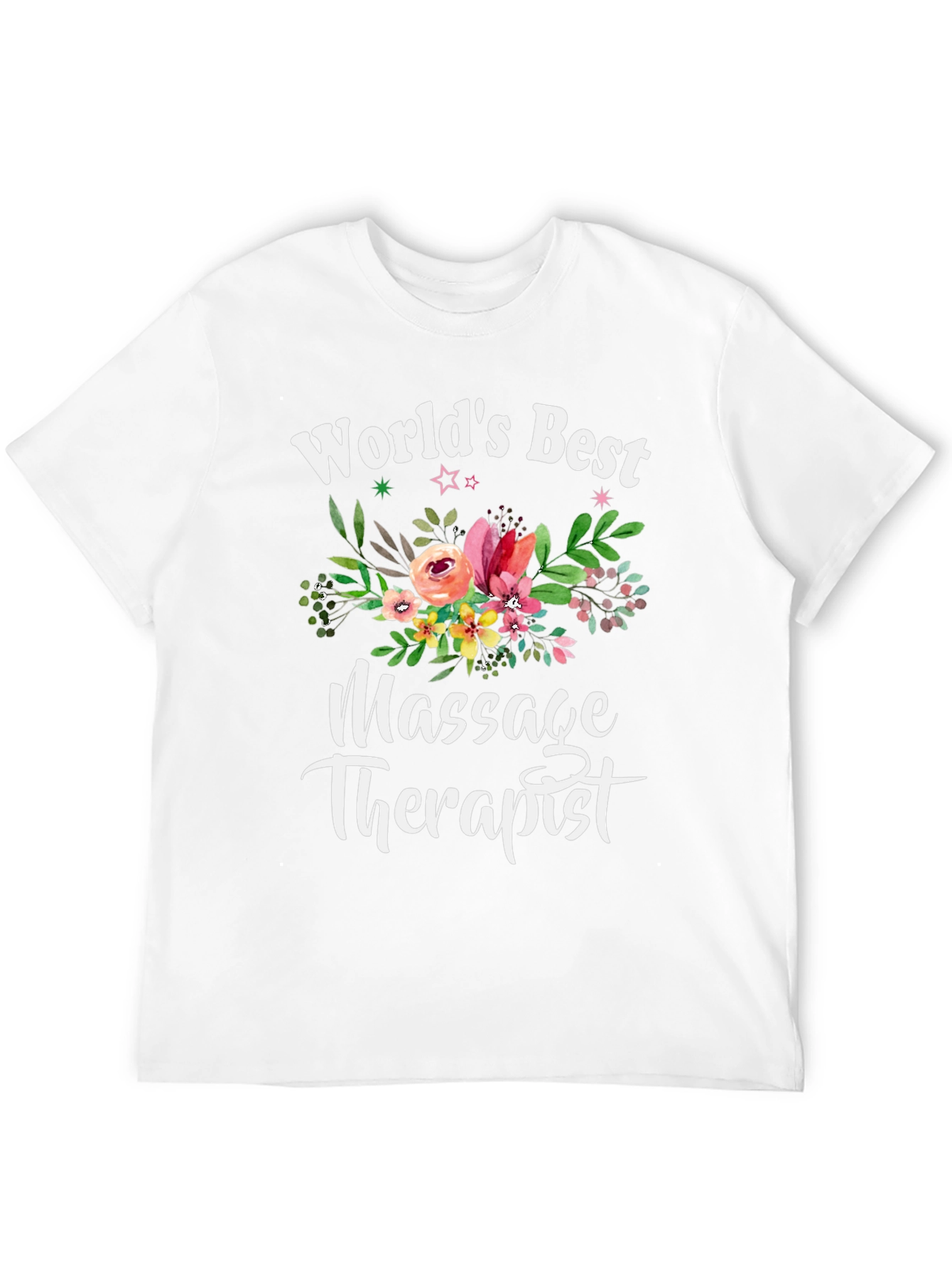 Worlds Best Massage Therapist Floral T-Shirt