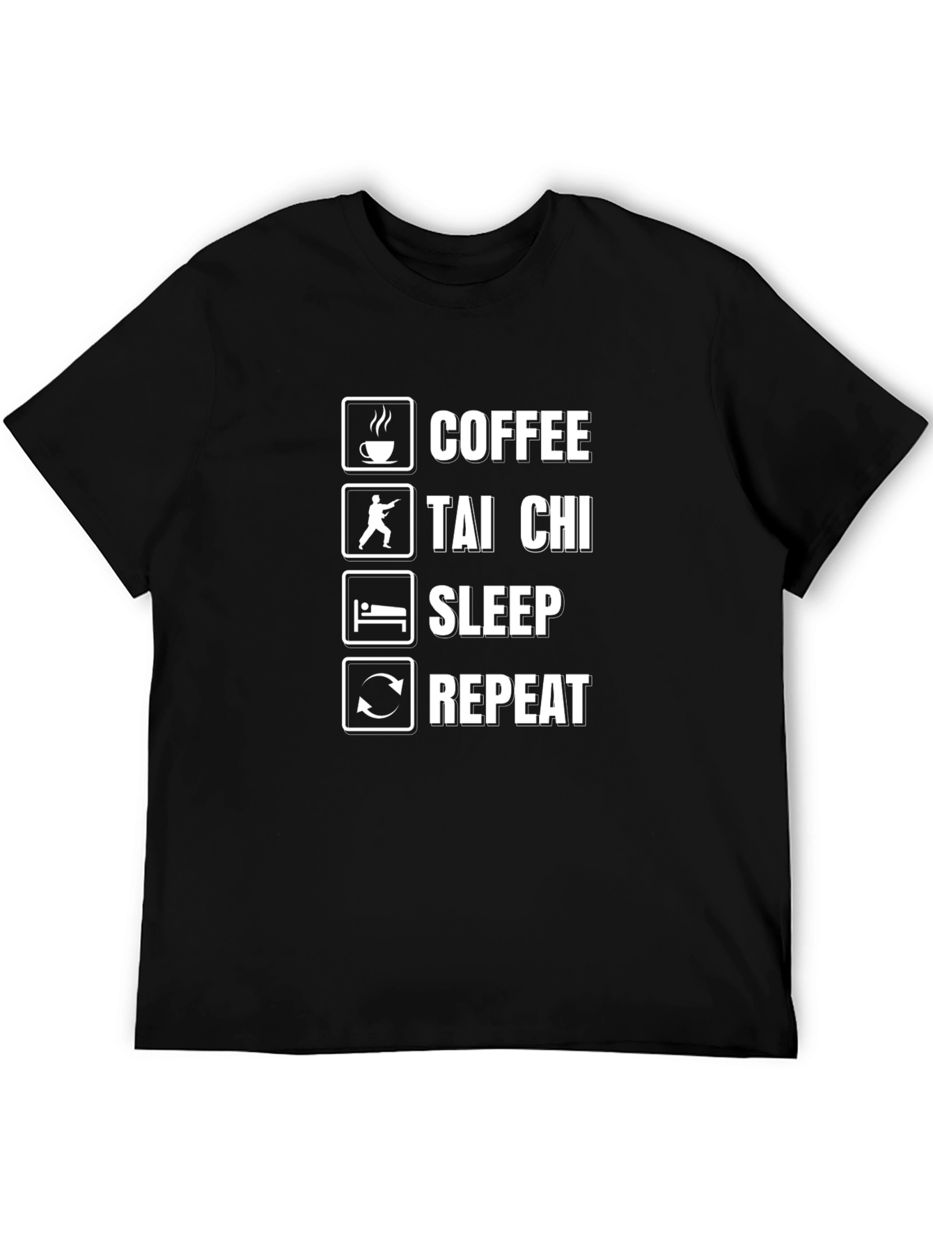 Coffee Tai Chi Sleep Repeat Graphic Tee