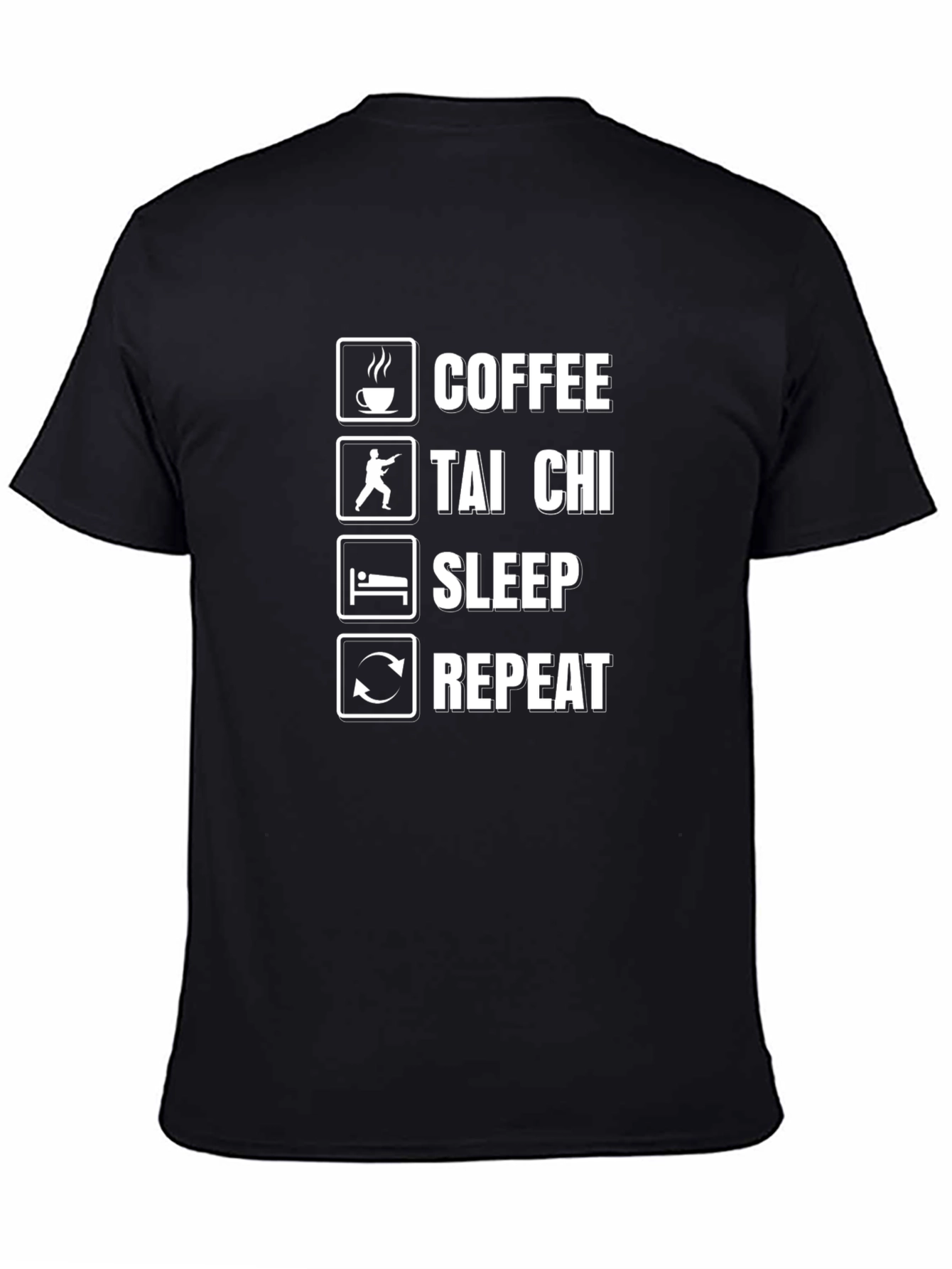 Coffee Tai Chi Sleep Repeat Graphic Tee