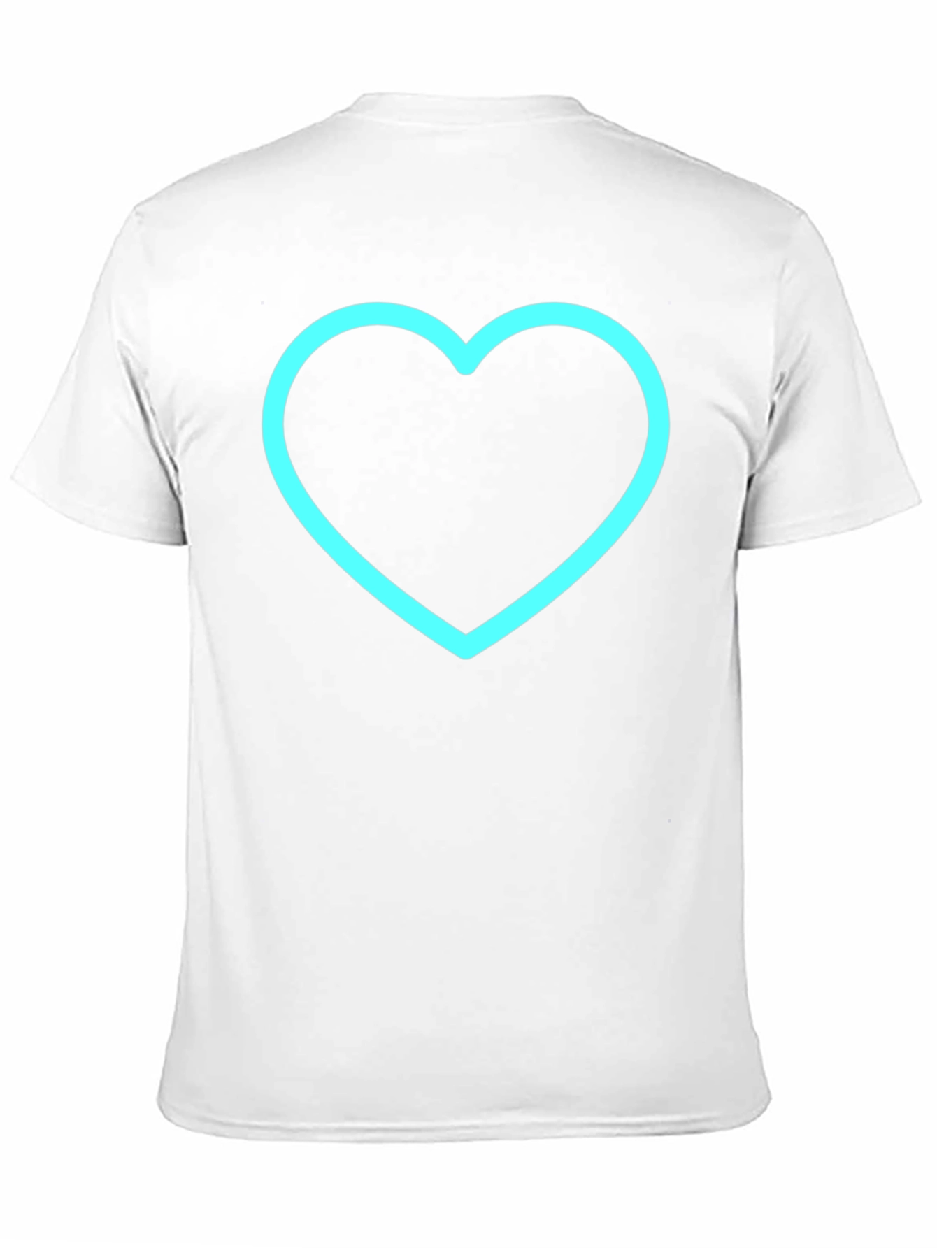 Black T-Shirt with Neon Blue Heart Graphic