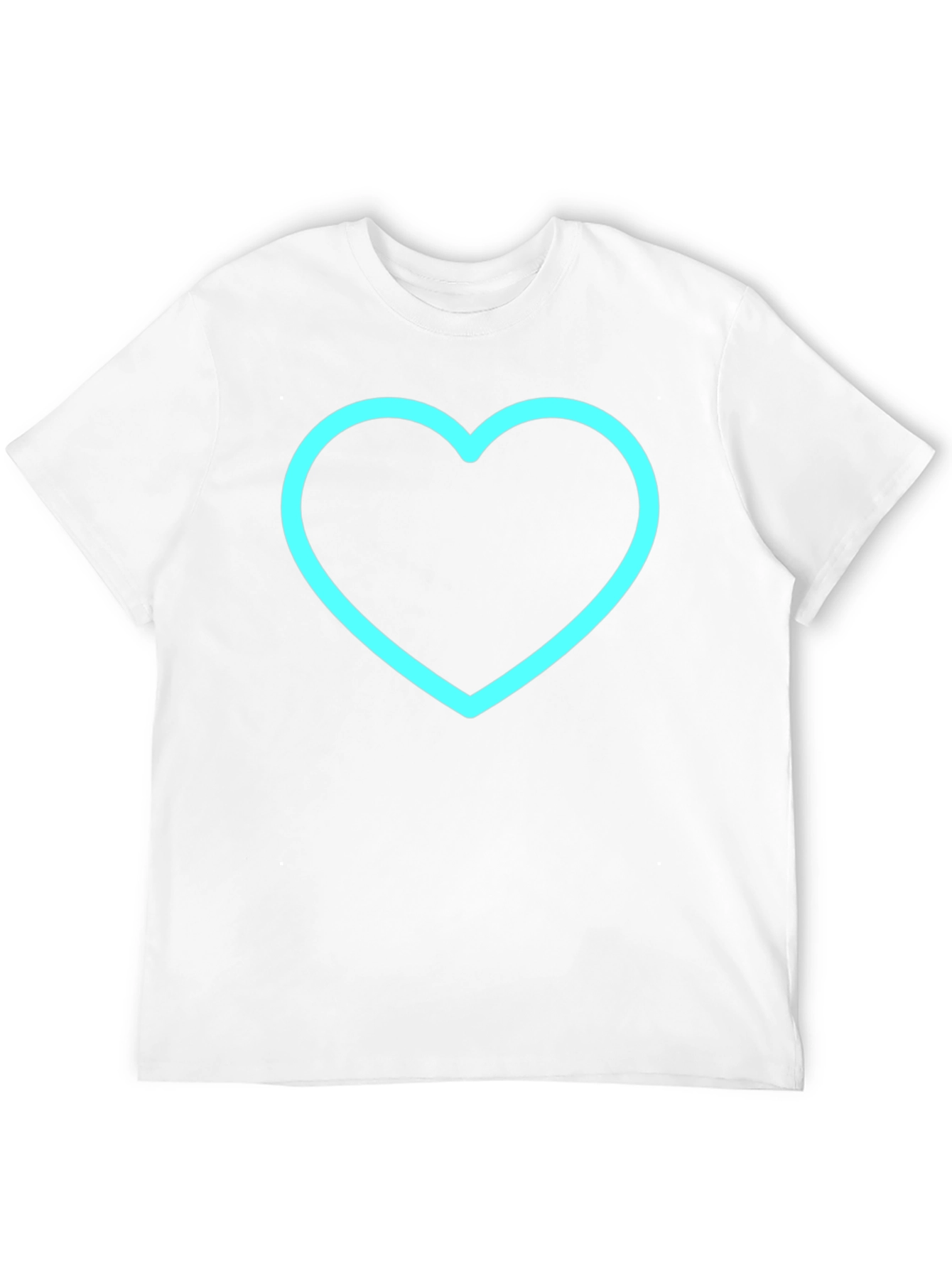 Black T-Shirt with Neon Blue Heart Graphic
