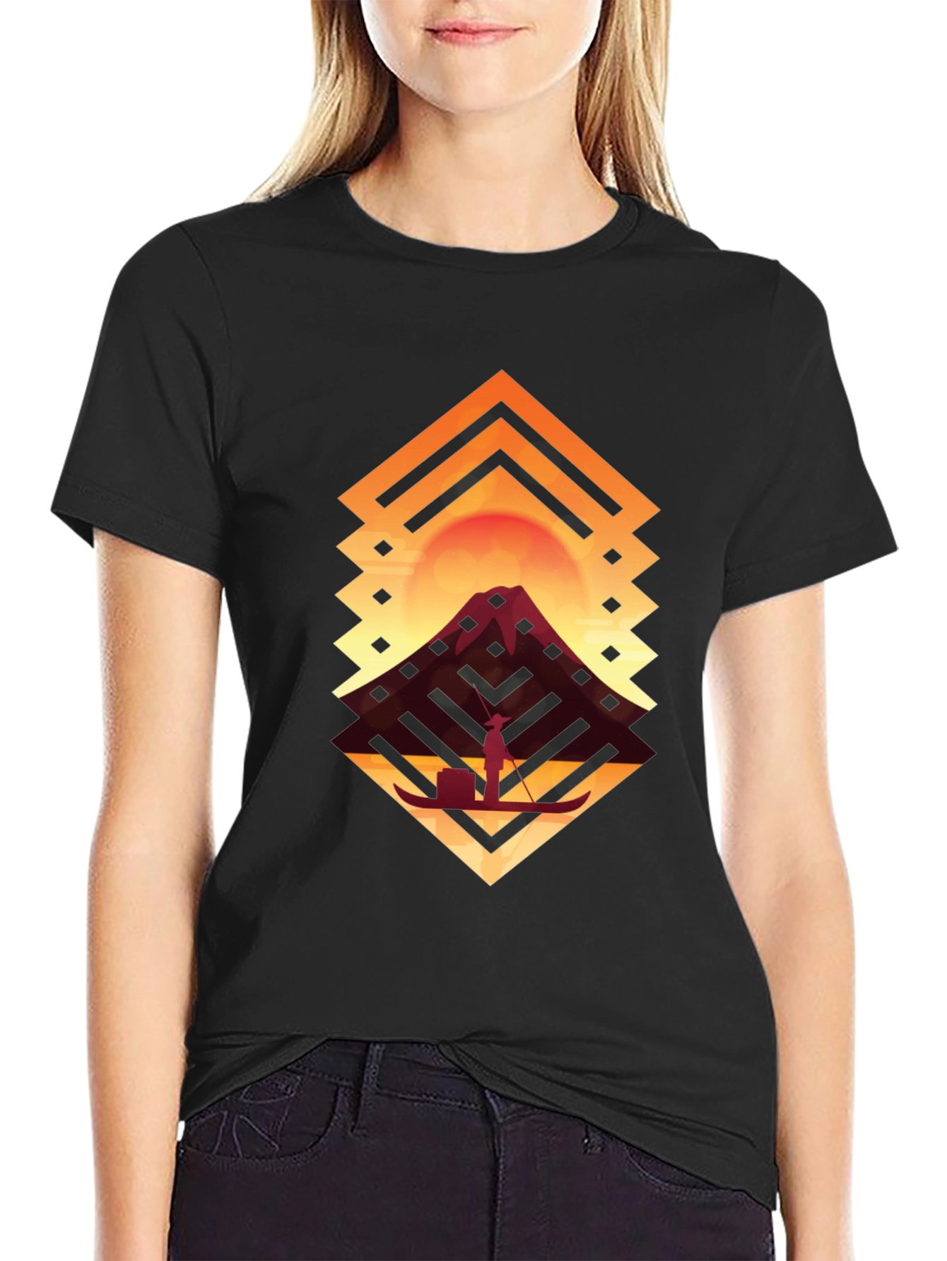 Geometric Sunset Graphic T-Shirt