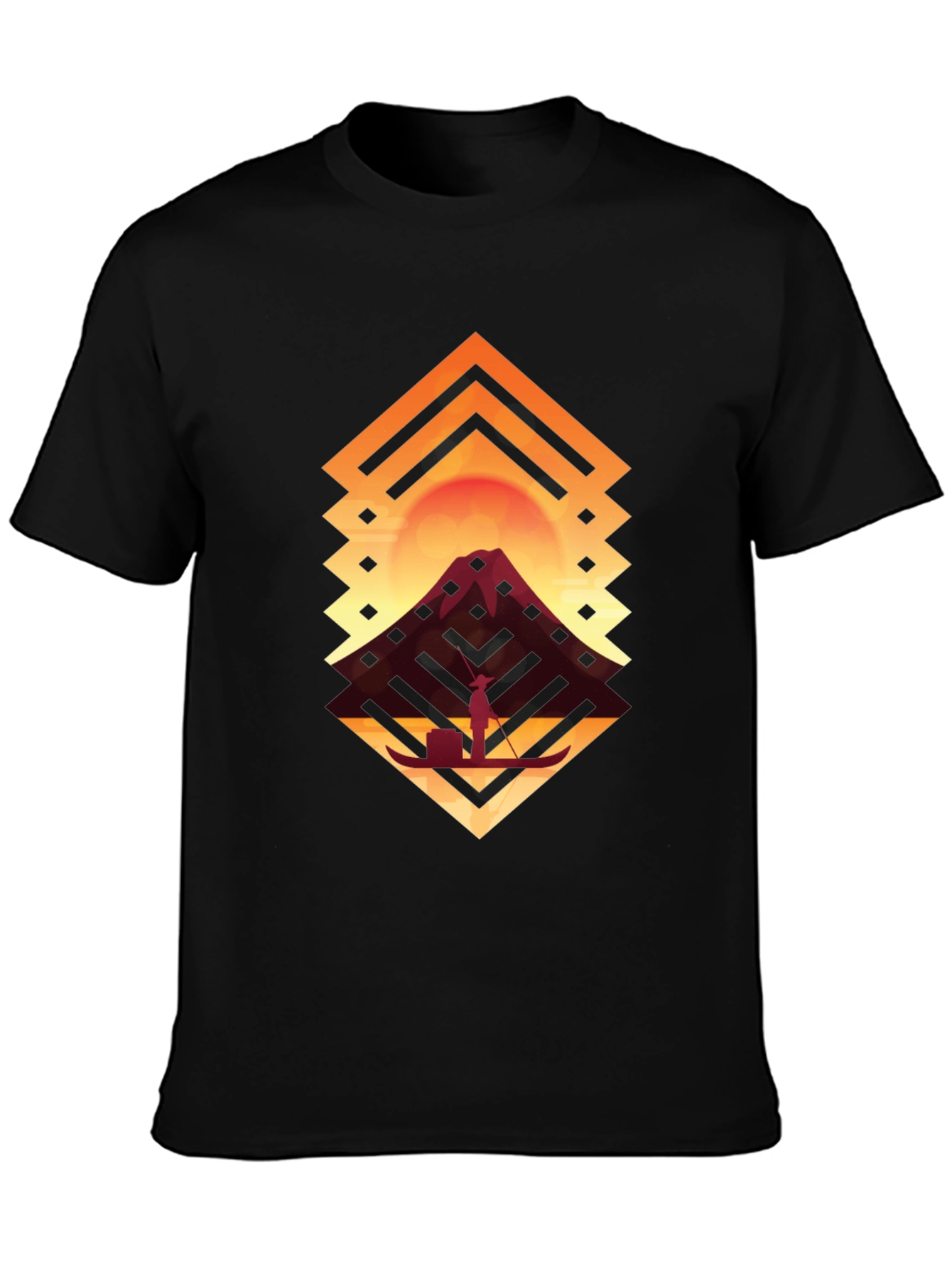Geometric Sunset Graphic T-Shirt