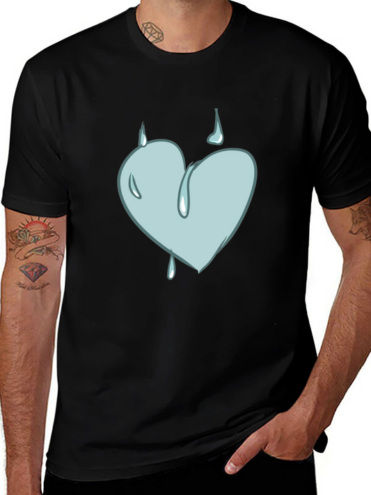 Heart Drip Graphic Tee - Unique Design Soft Cotton