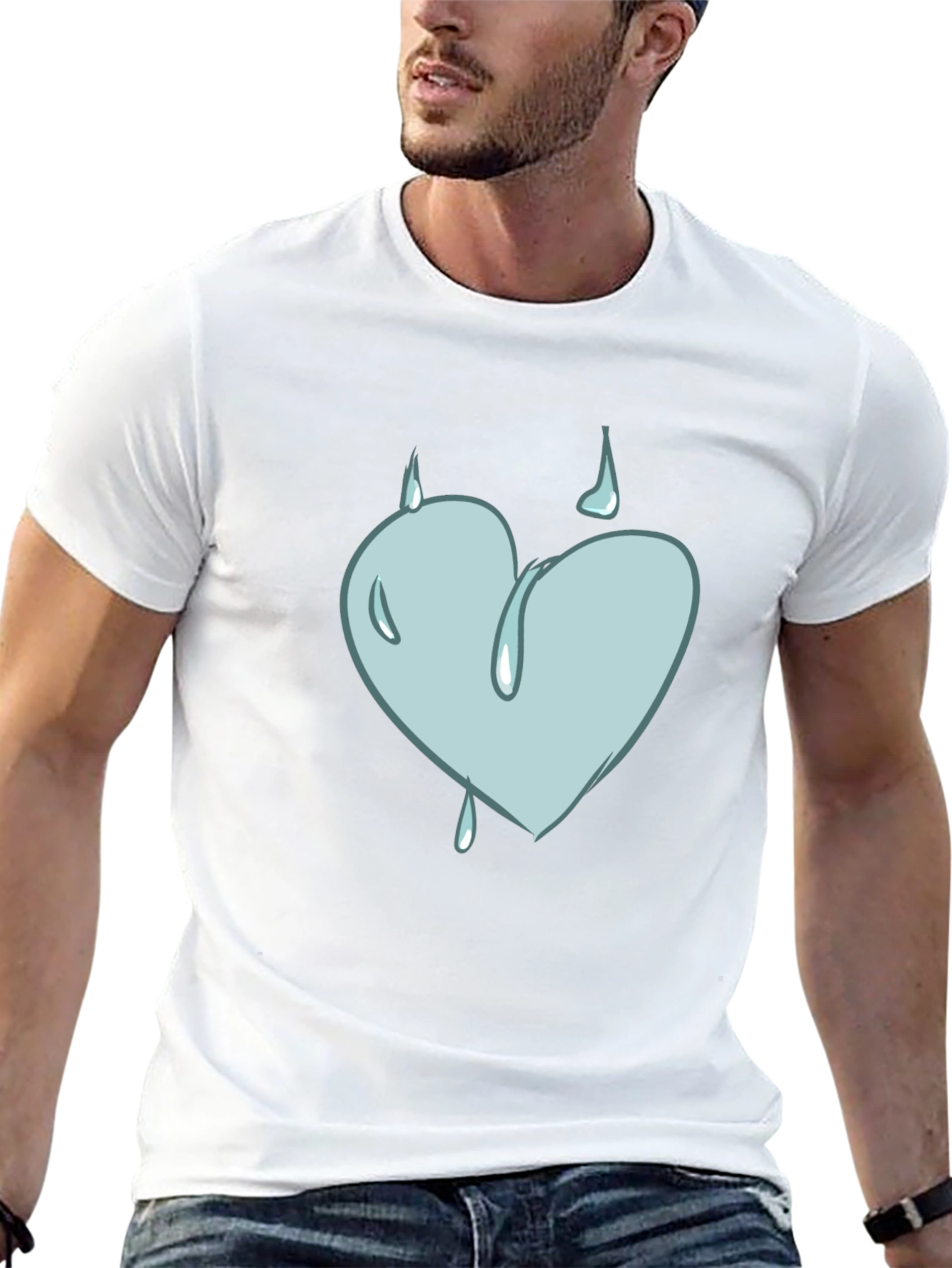 Heart Drip Graphic Tee - Unique Design Soft Cotton