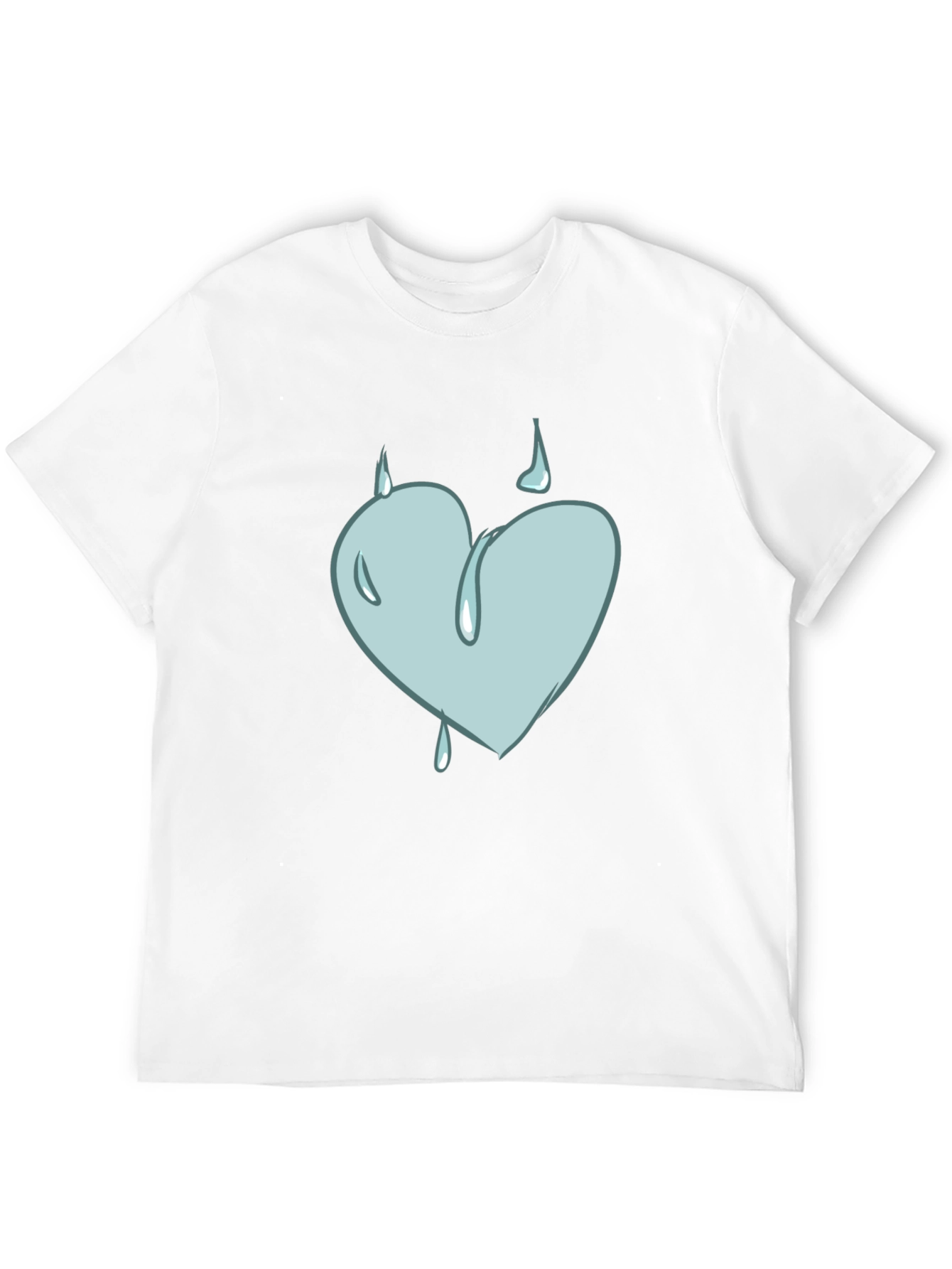 Heart Drip Graphic Tee - Unique Design Soft Cotton