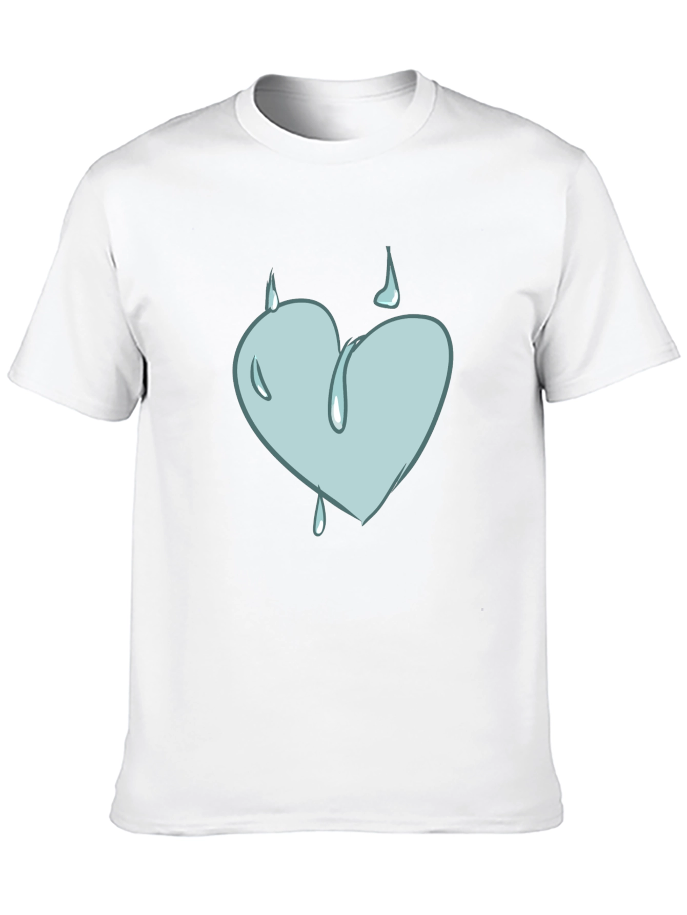 Heart Drip Graphic Tee - Unique Design Soft Cotton