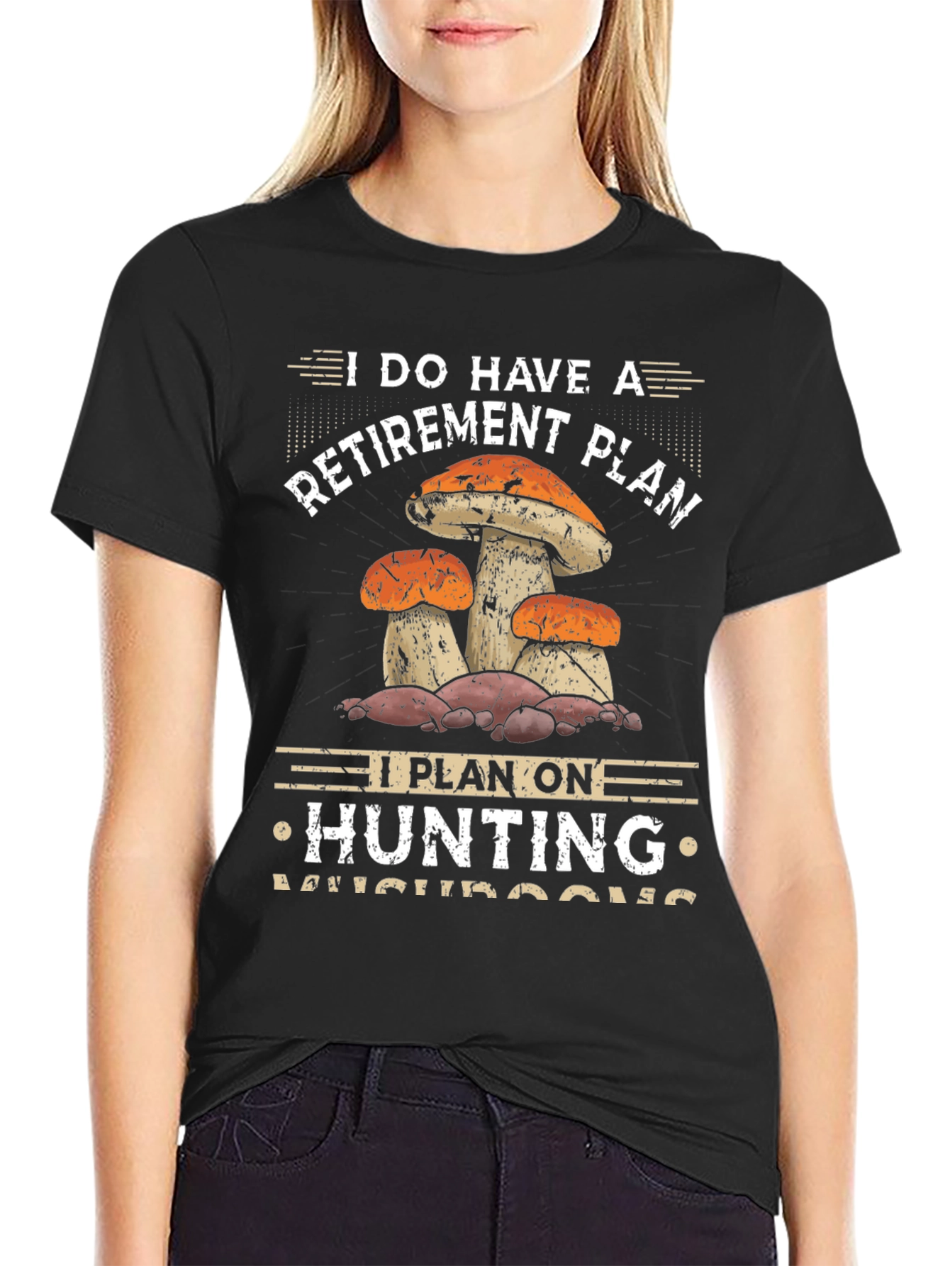 Mushroom Hunting Retirement Plan Graphic Tee