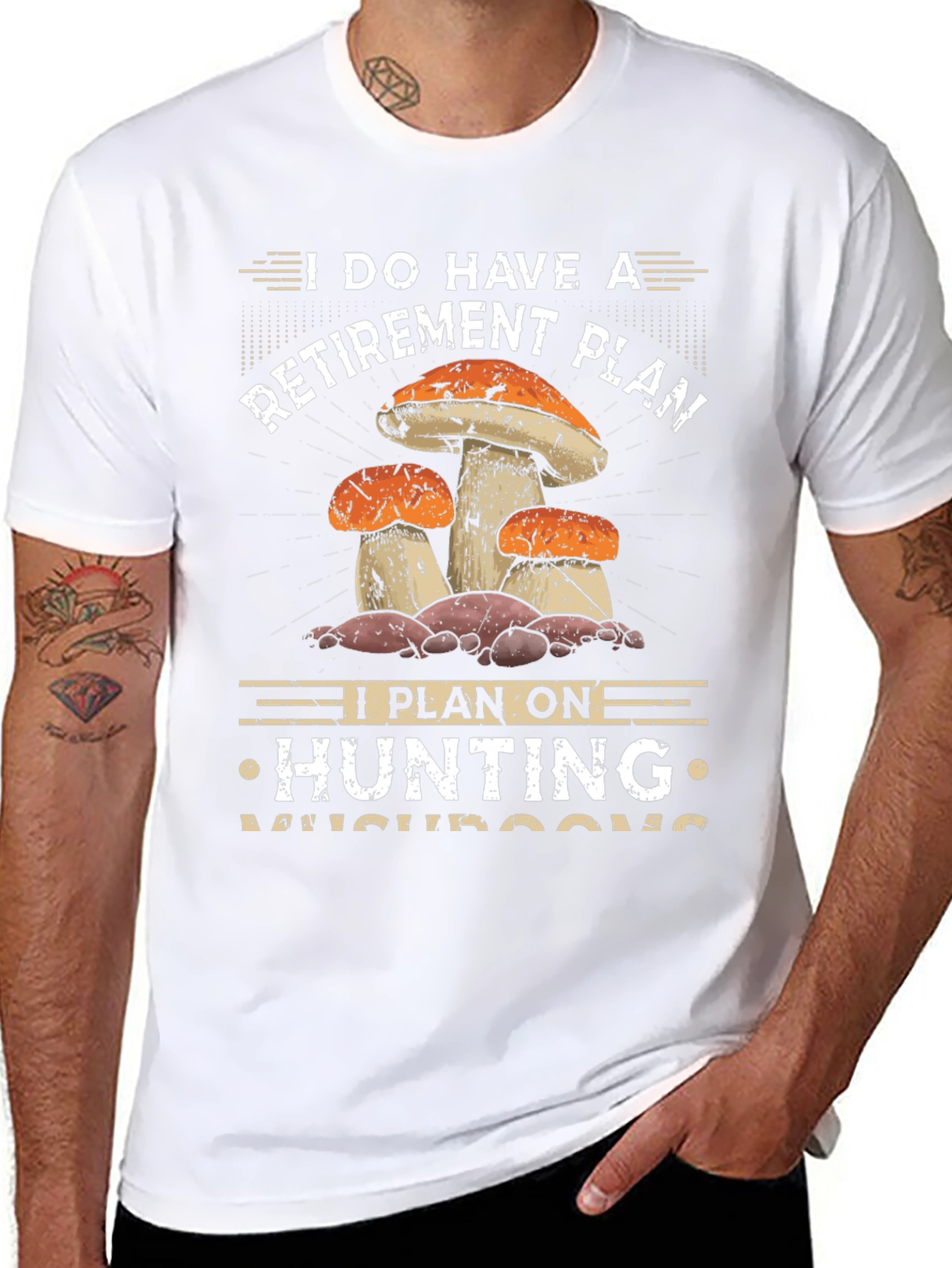 Mushroom Hunting Retirement Plan Graphic Tee