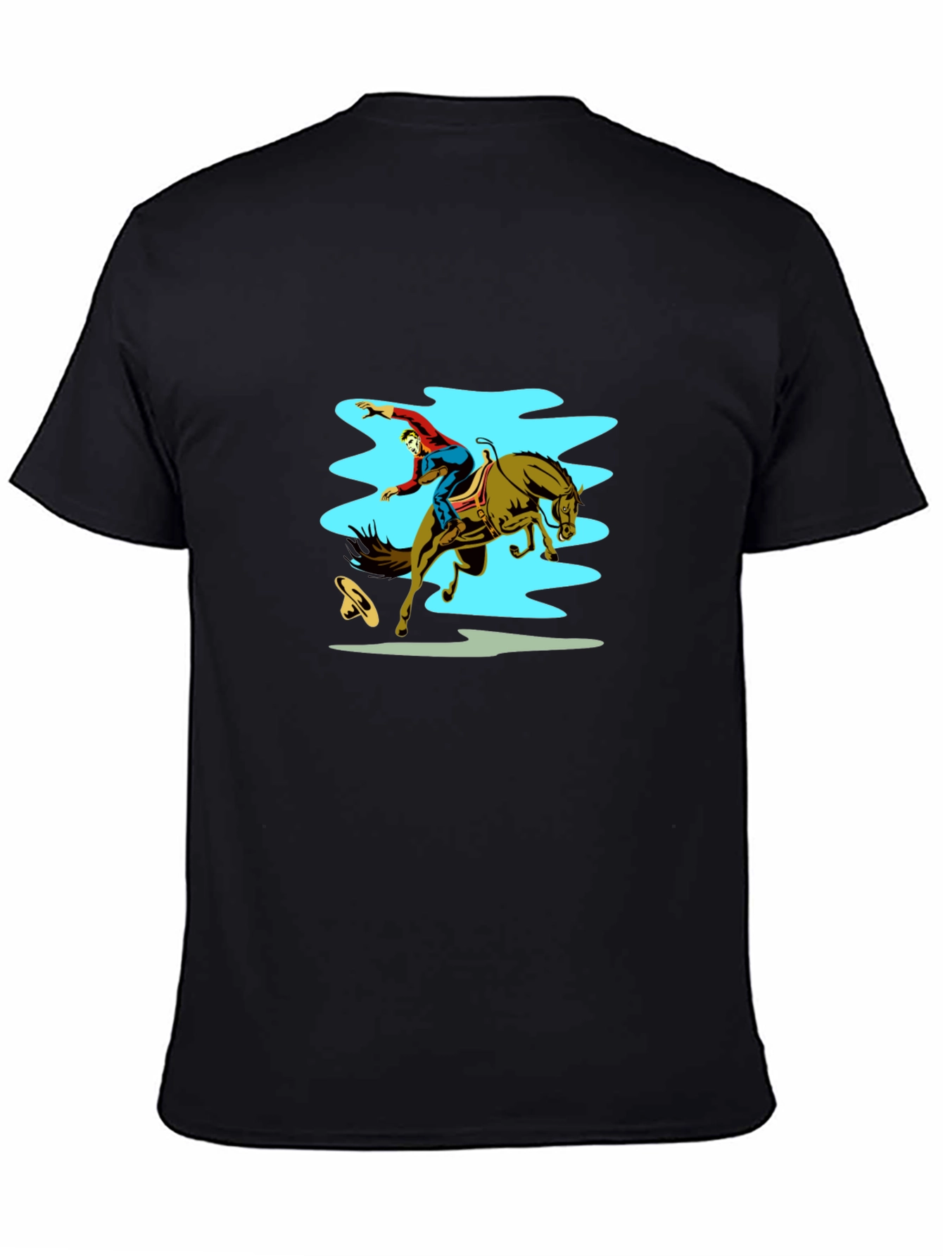 Rodeo Rider Graphic Tee - Black Cotton Shirt
