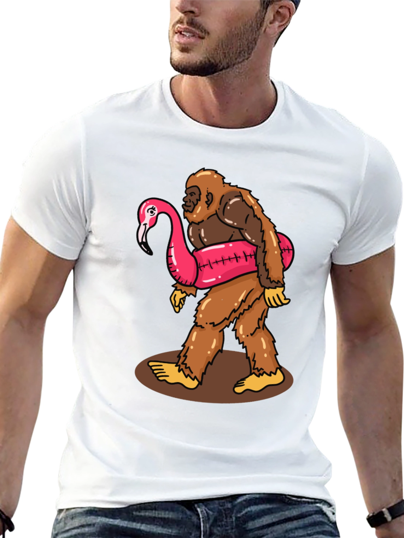 Bigfoot Flamingo Float T-Shirt