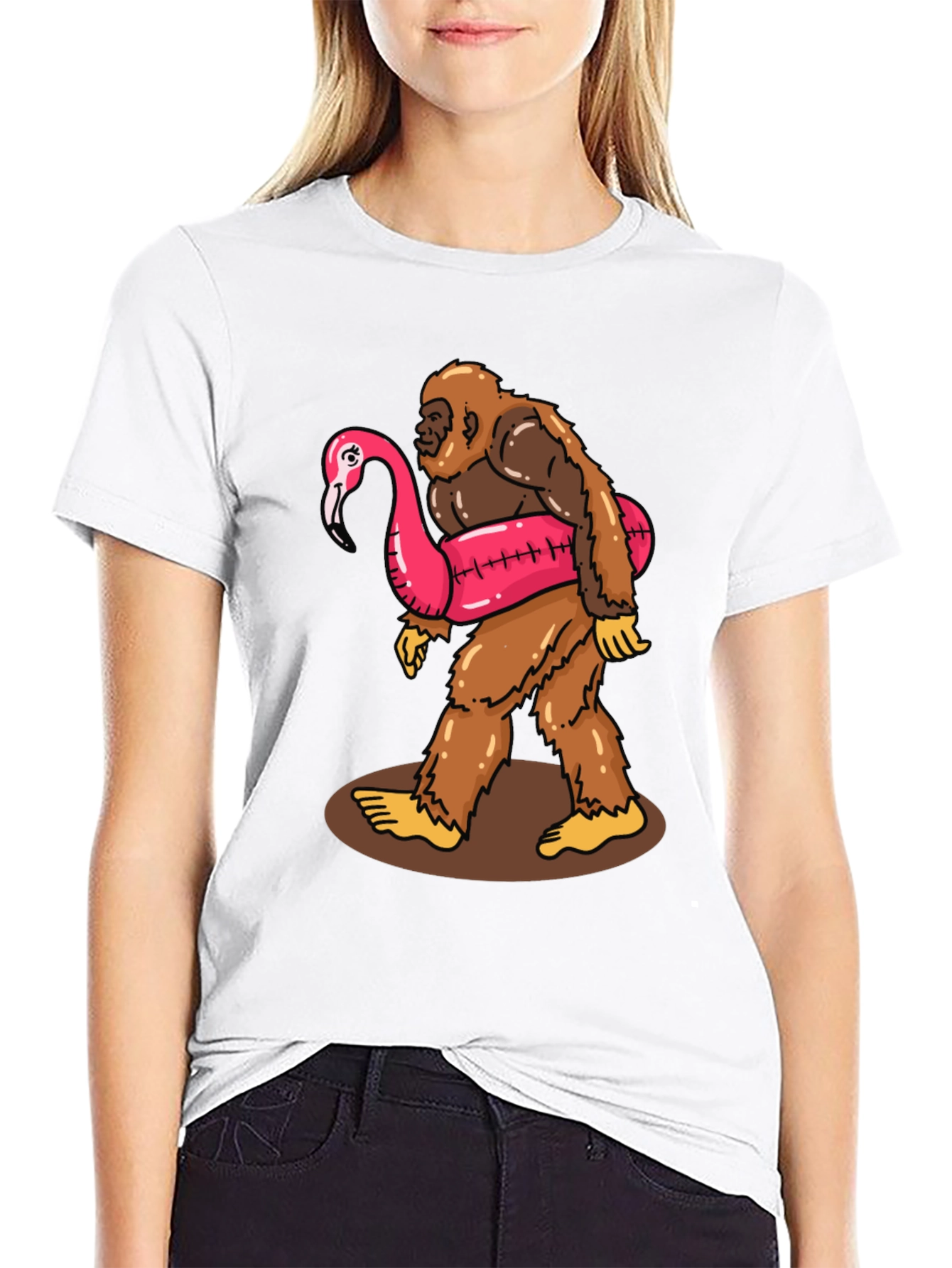 Bigfoot Flamingo Float T-Shirt