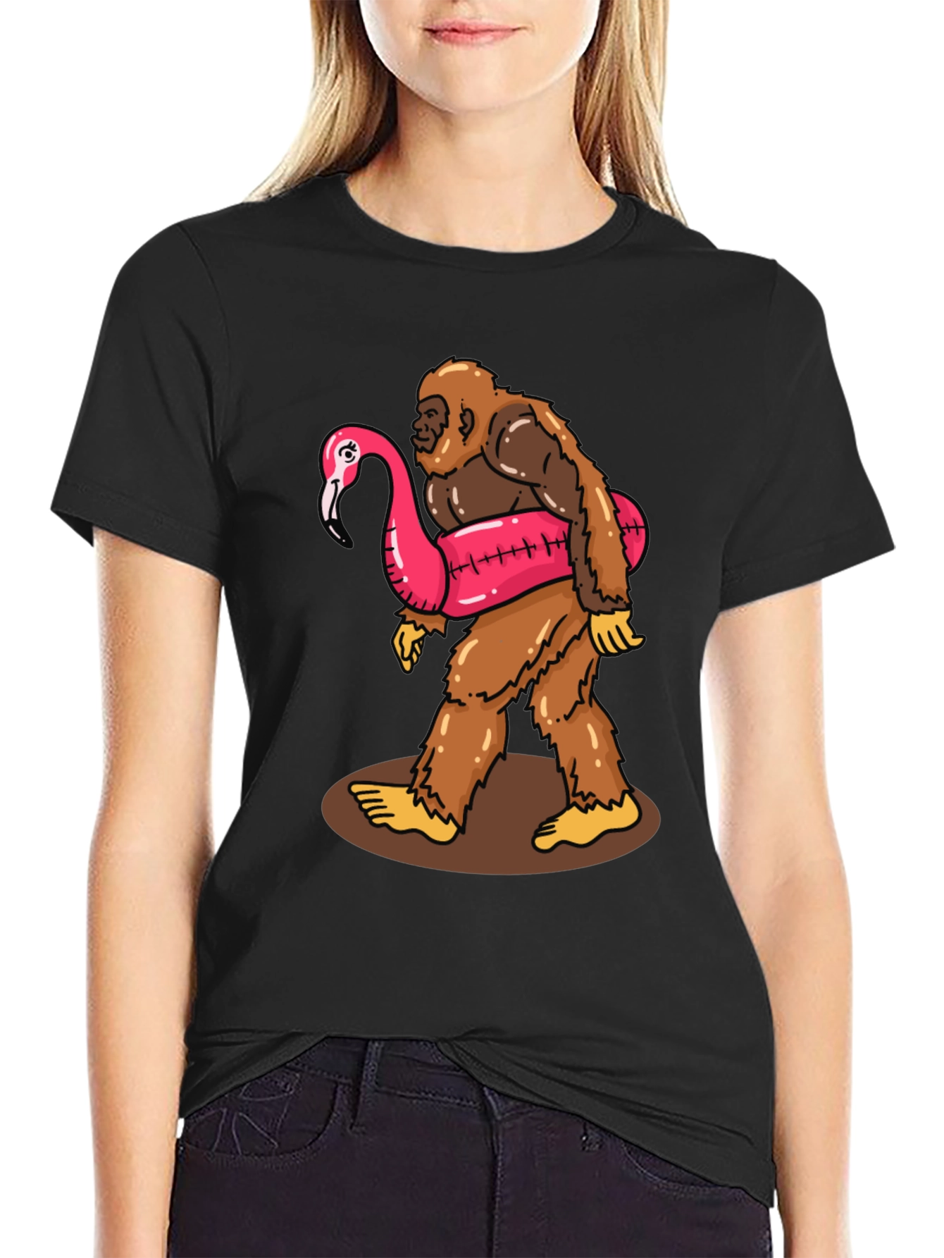 Bigfoot Flamingo Float T-Shirt