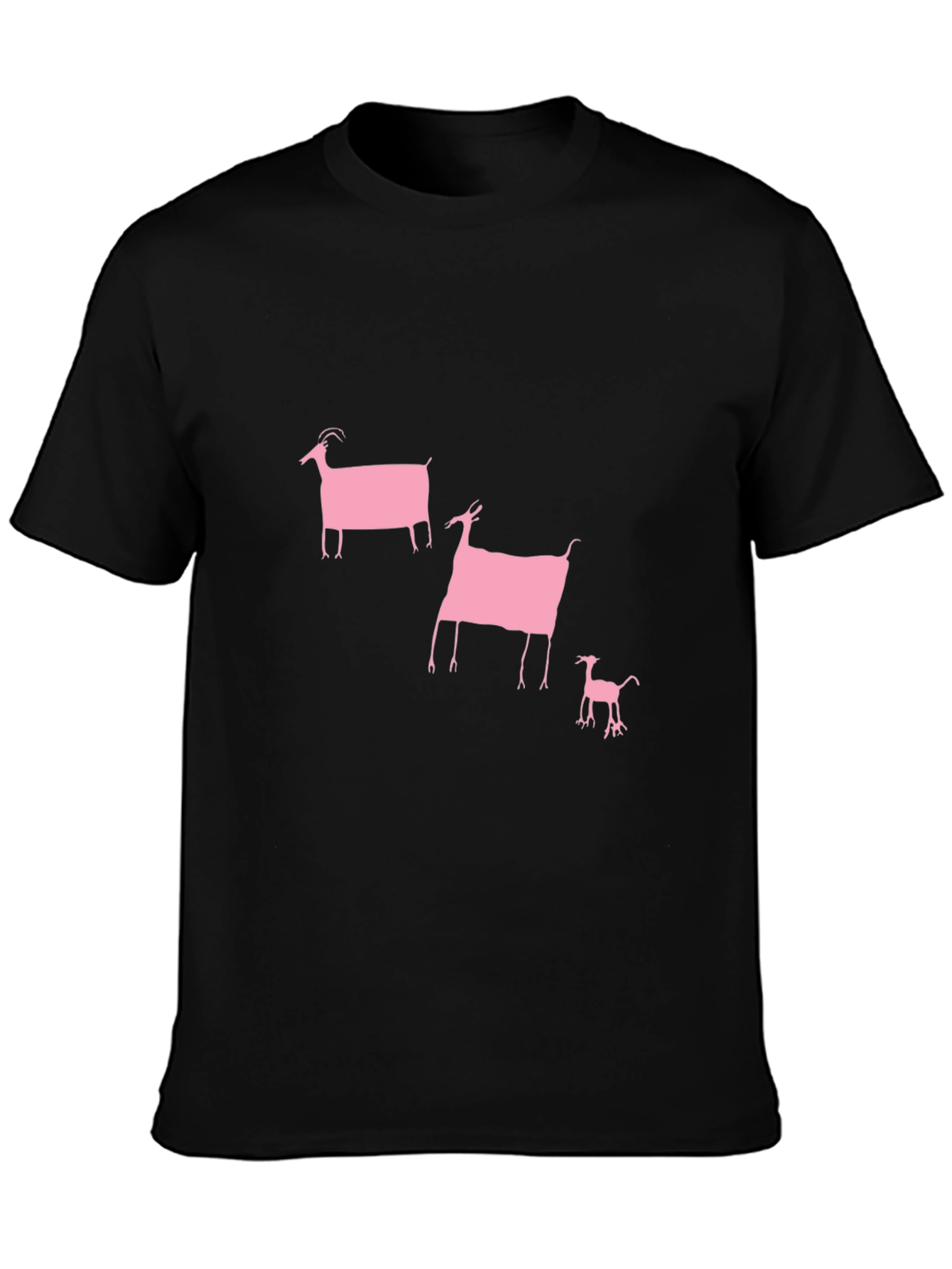 Pink Goat Graphic Black Tee