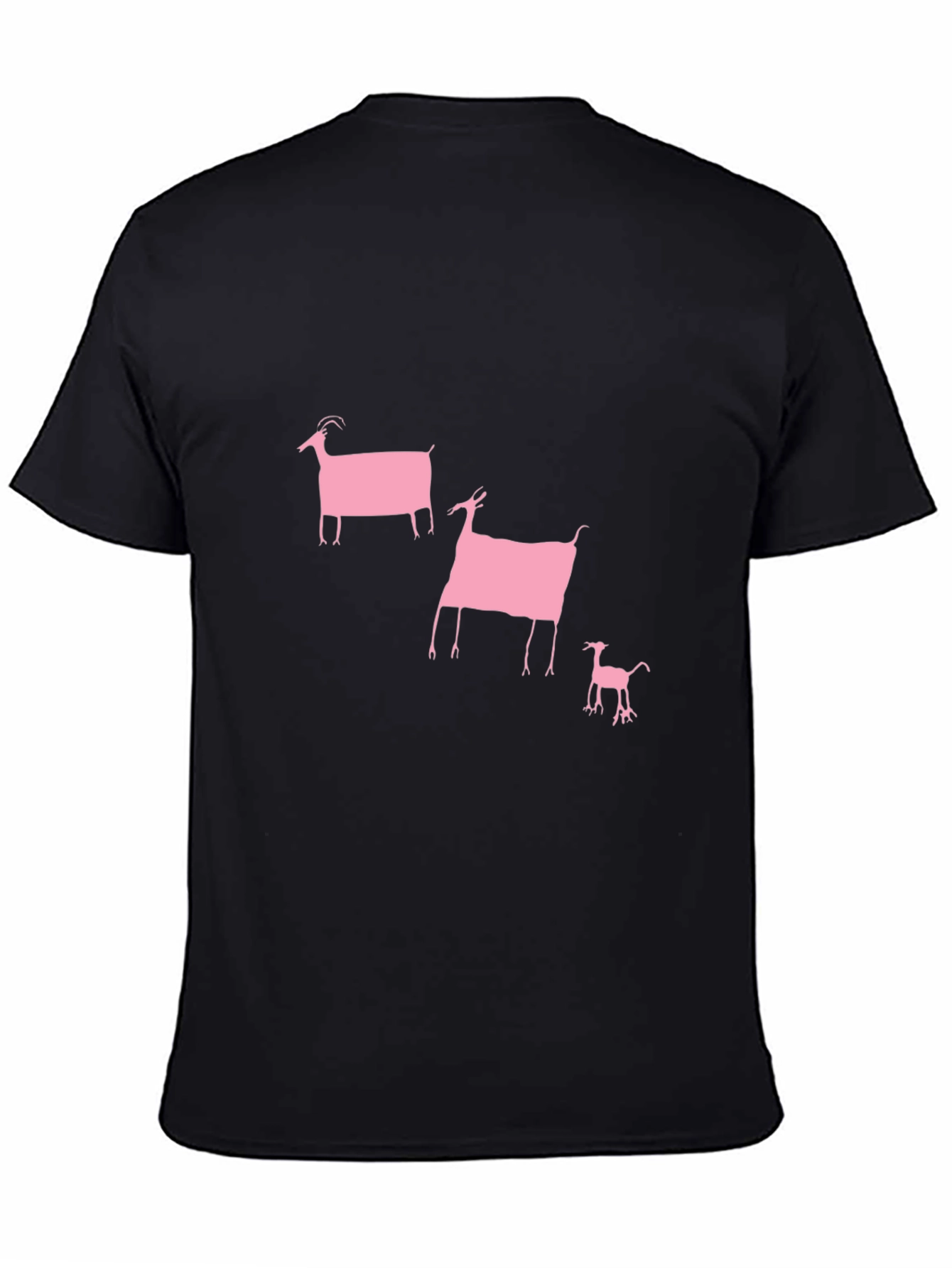 Pink Goat Graphic Black Tee