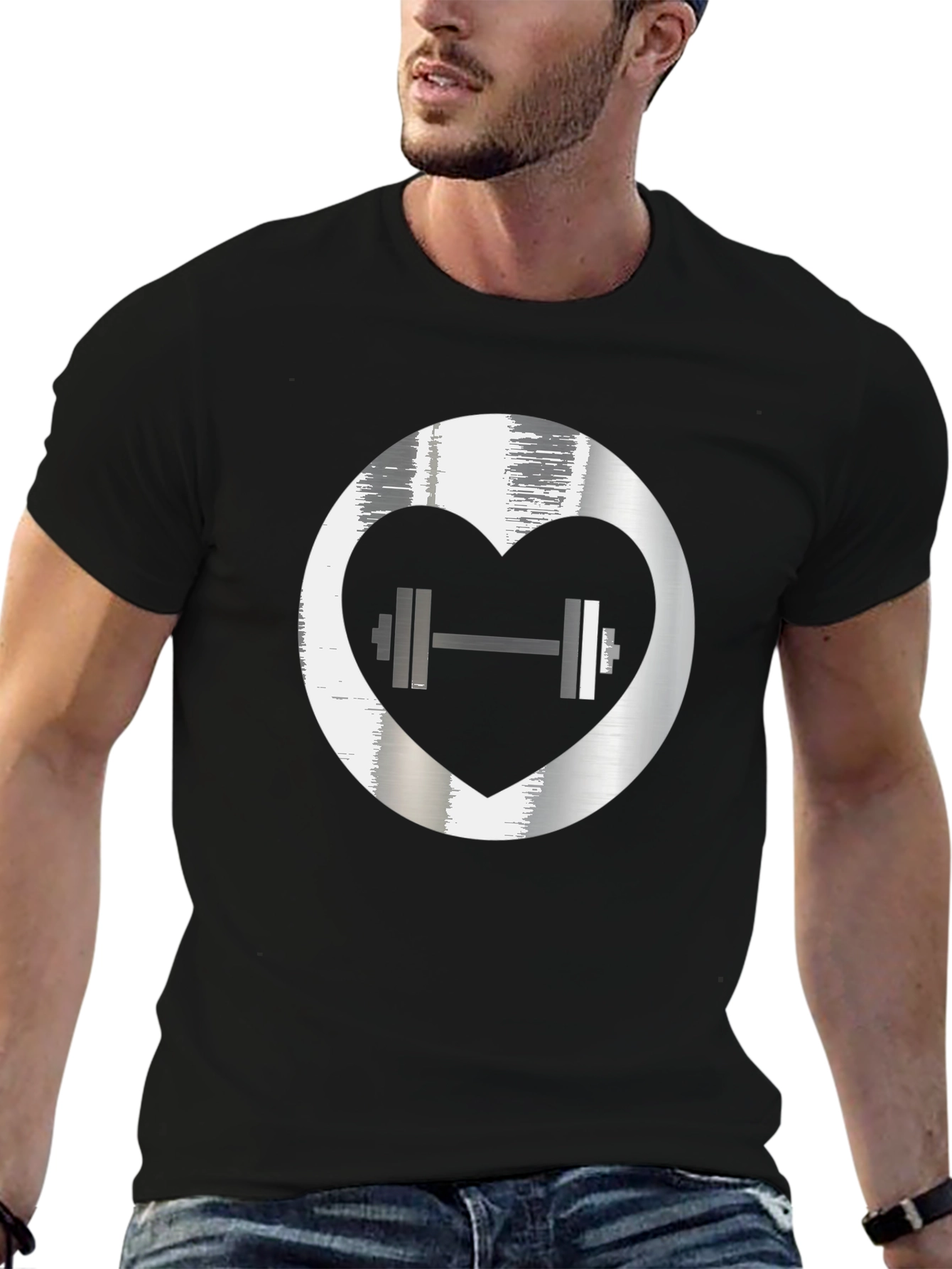 Heart Lift Graphic Tee - Black