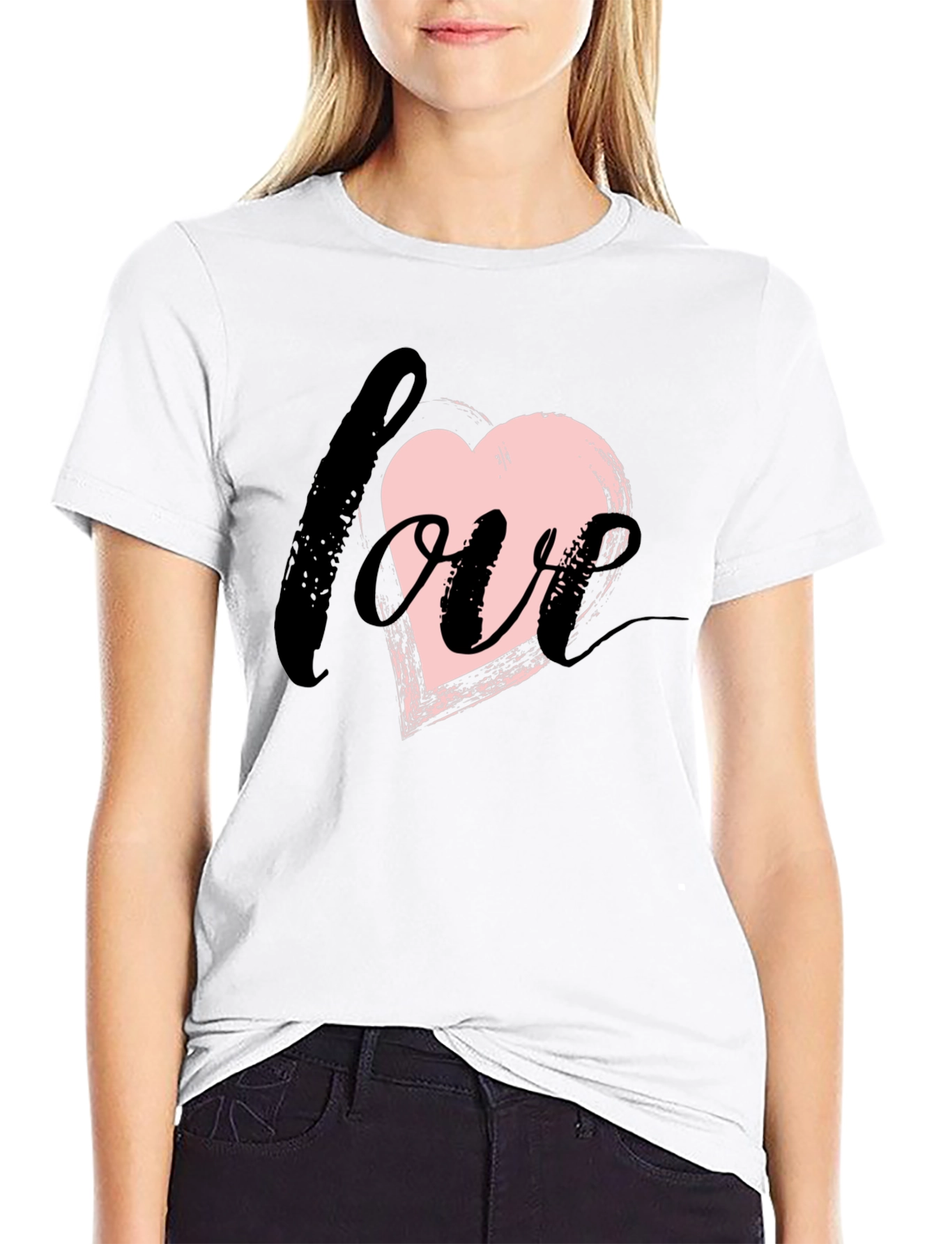 Love Heart Brushstroke Graphic Tee