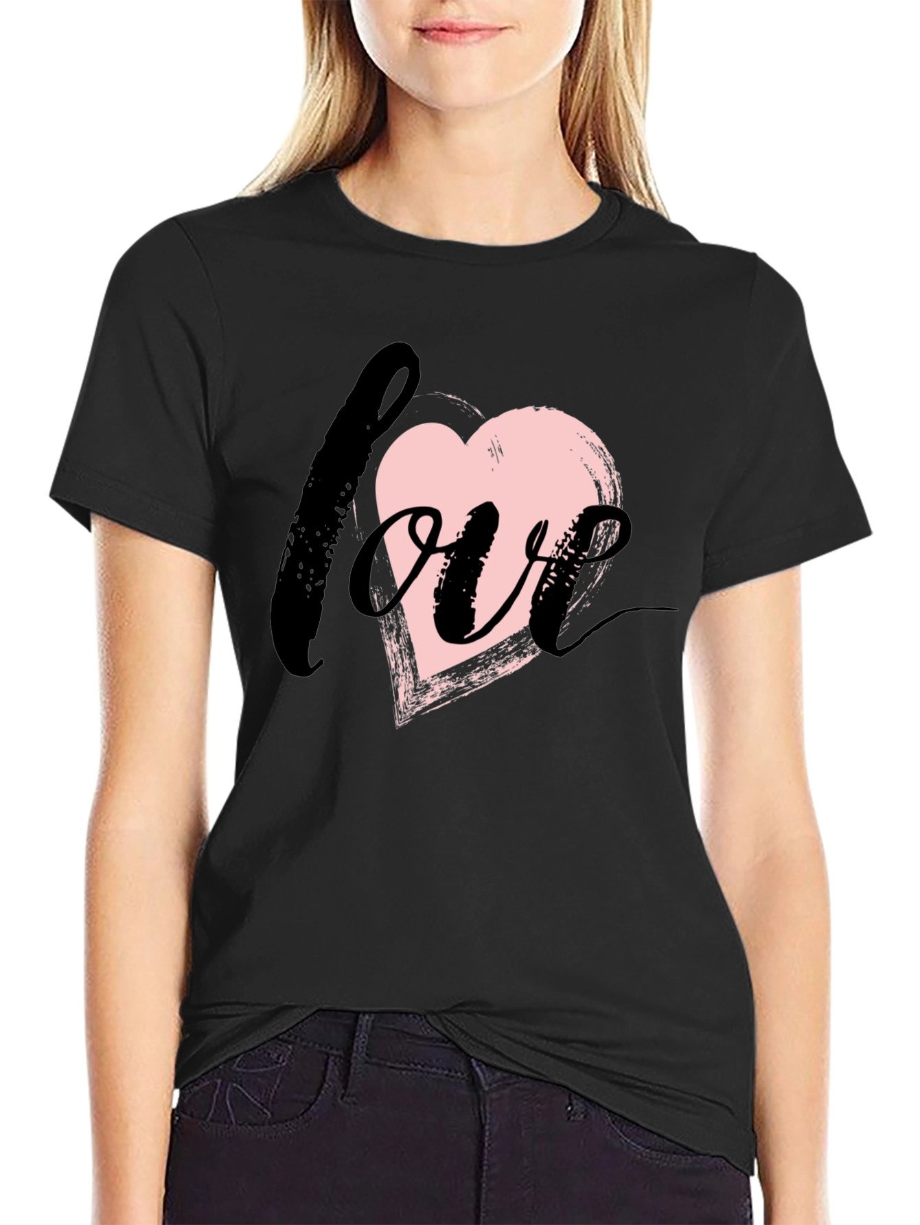 Love Heart Brushstroke Graphic Tee