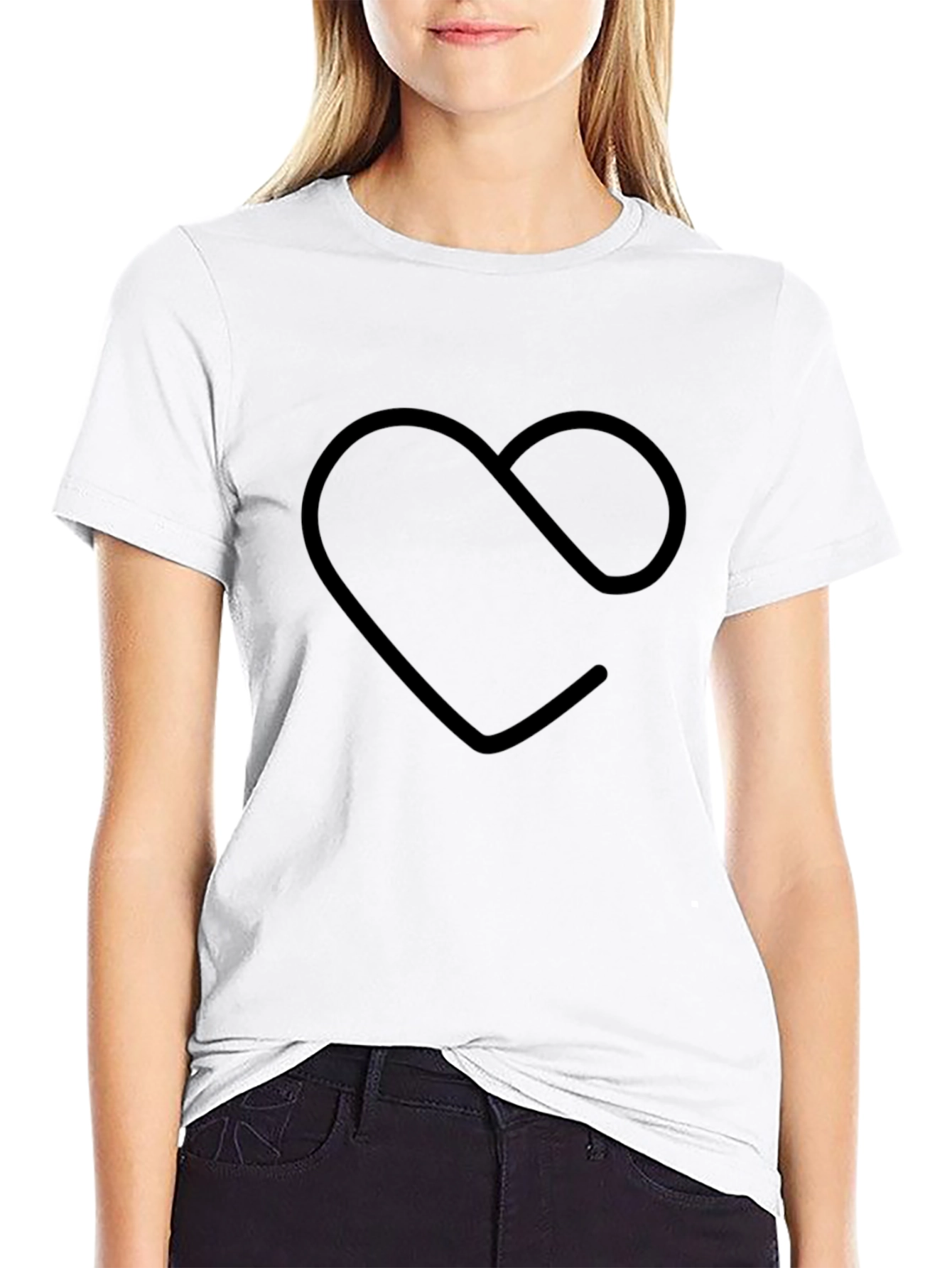 Mens Black Graphic Tee - Heart & Infinity Design