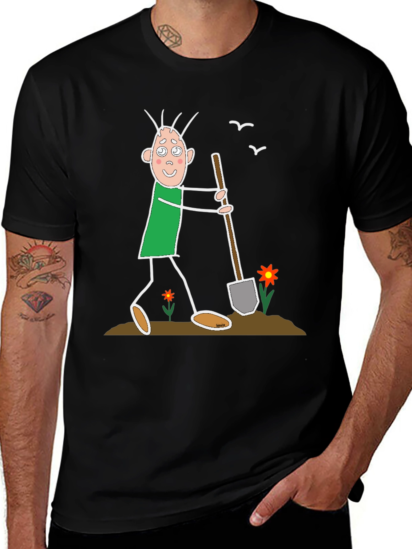 Funny Cartoon Gardener T-Shirt