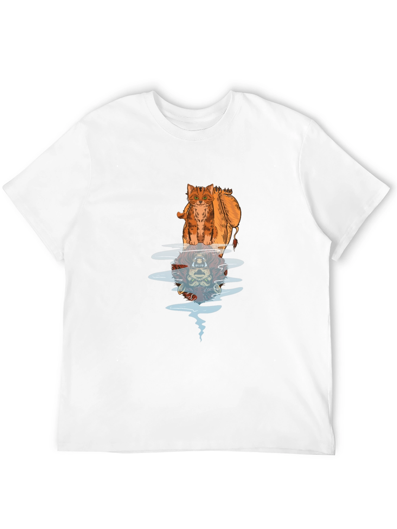 Cat Lion Reflection Graphic Tee