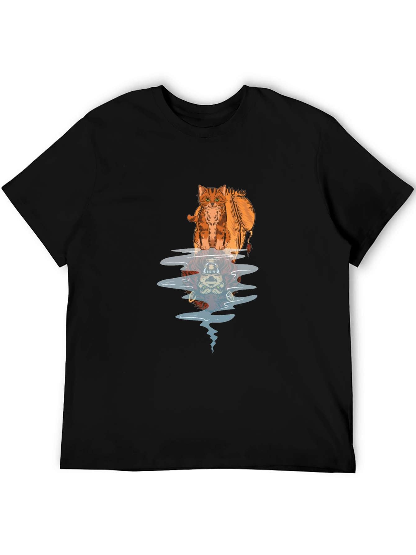 Cat Lion Reflection Graphic Tee