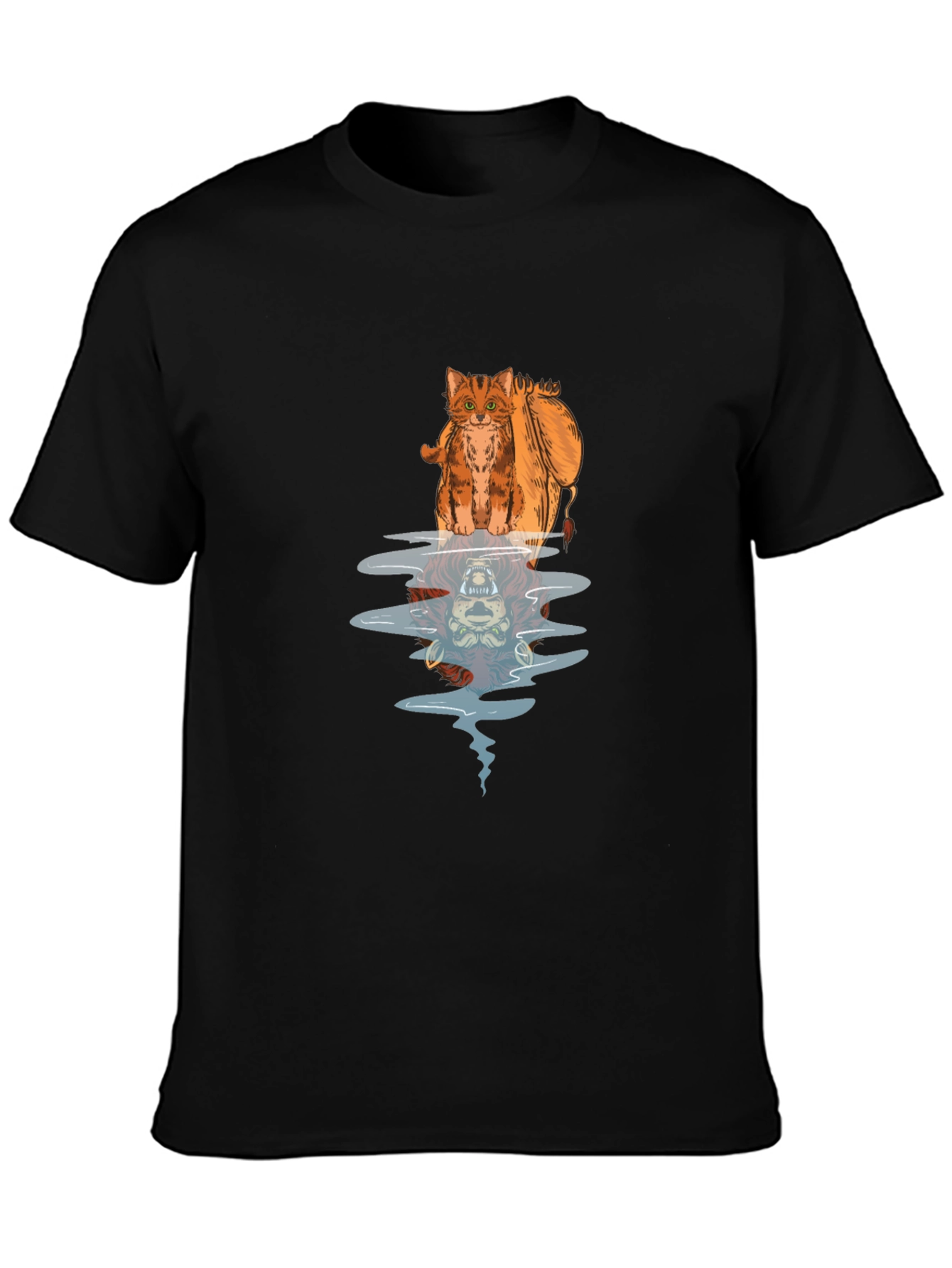 Cat Lion Reflection Graphic Tee