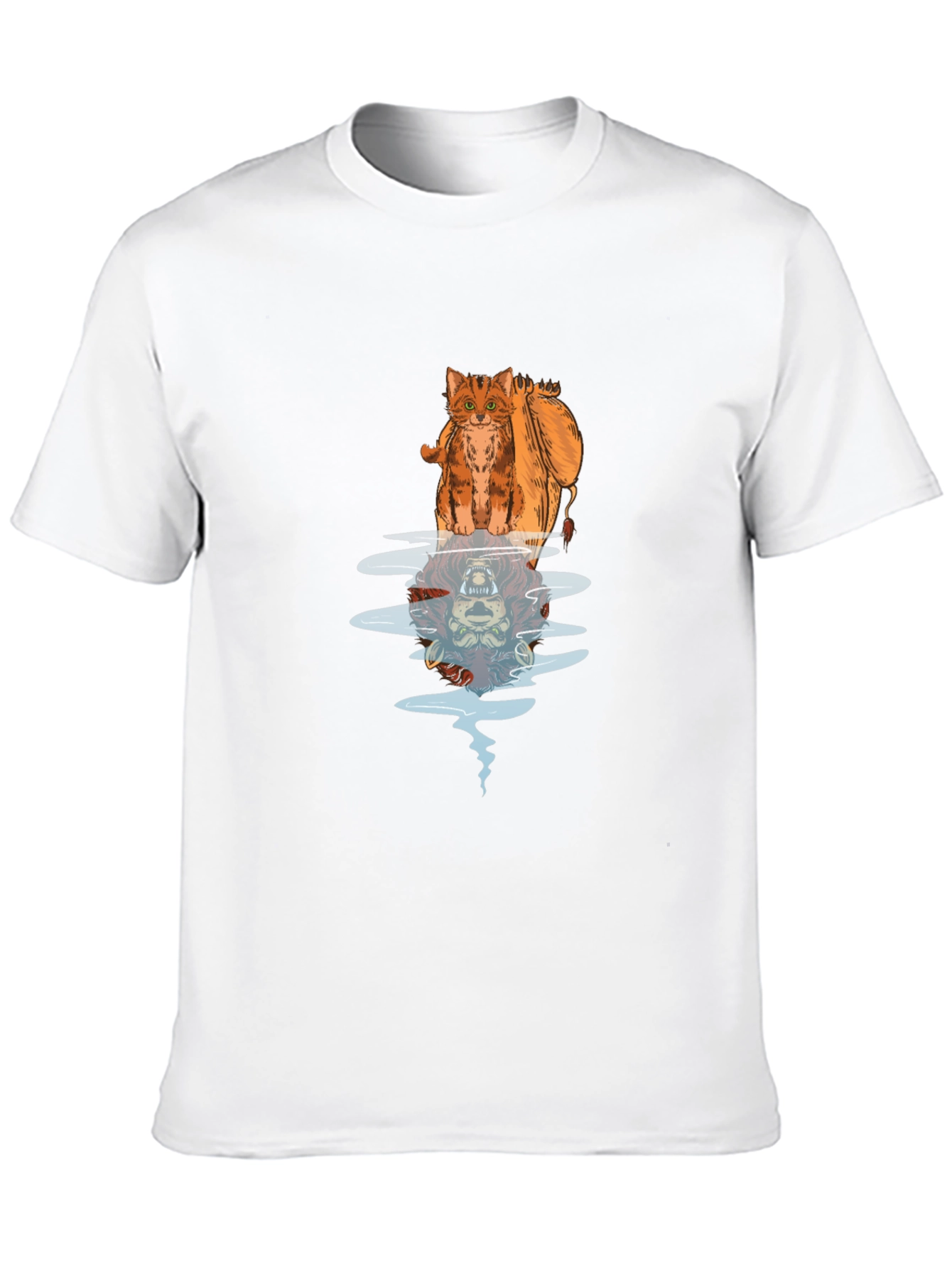 Cat Lion Reflection Graphic Tee