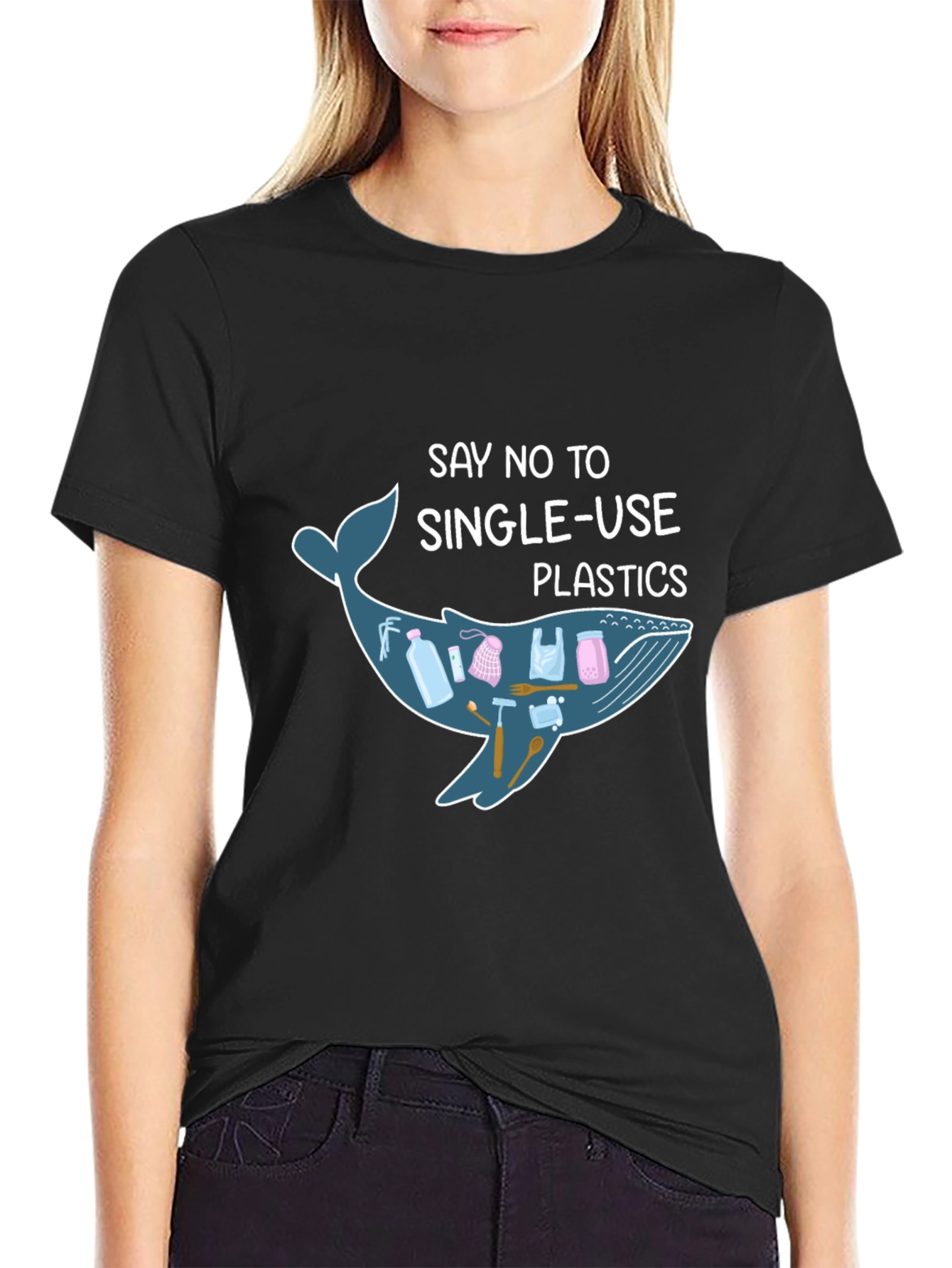 Say No to Single Use Plastics Whale T-Shirt