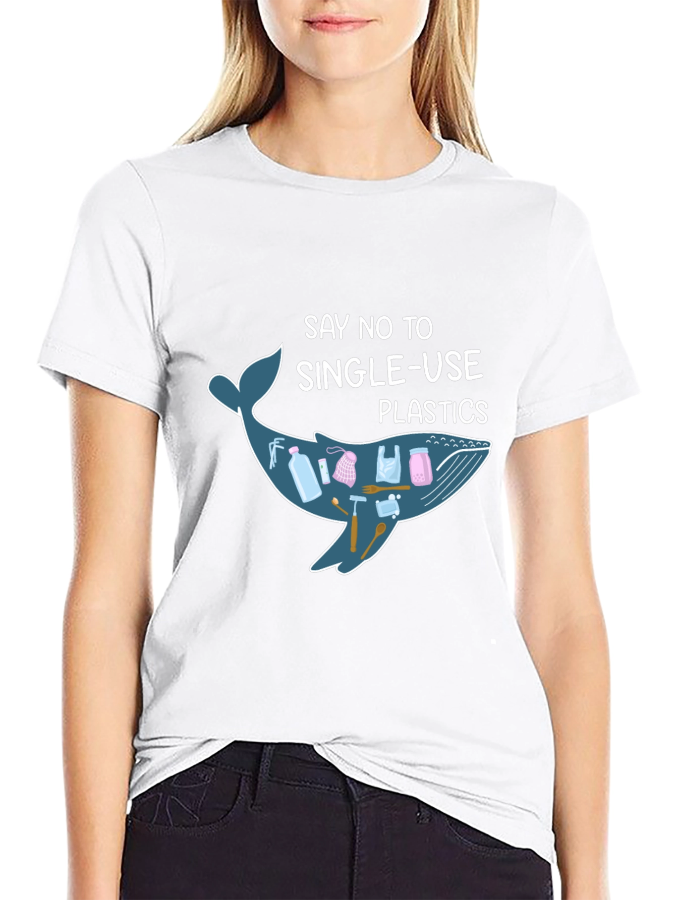Say No to Single Use Plastics Whale T-Shirt