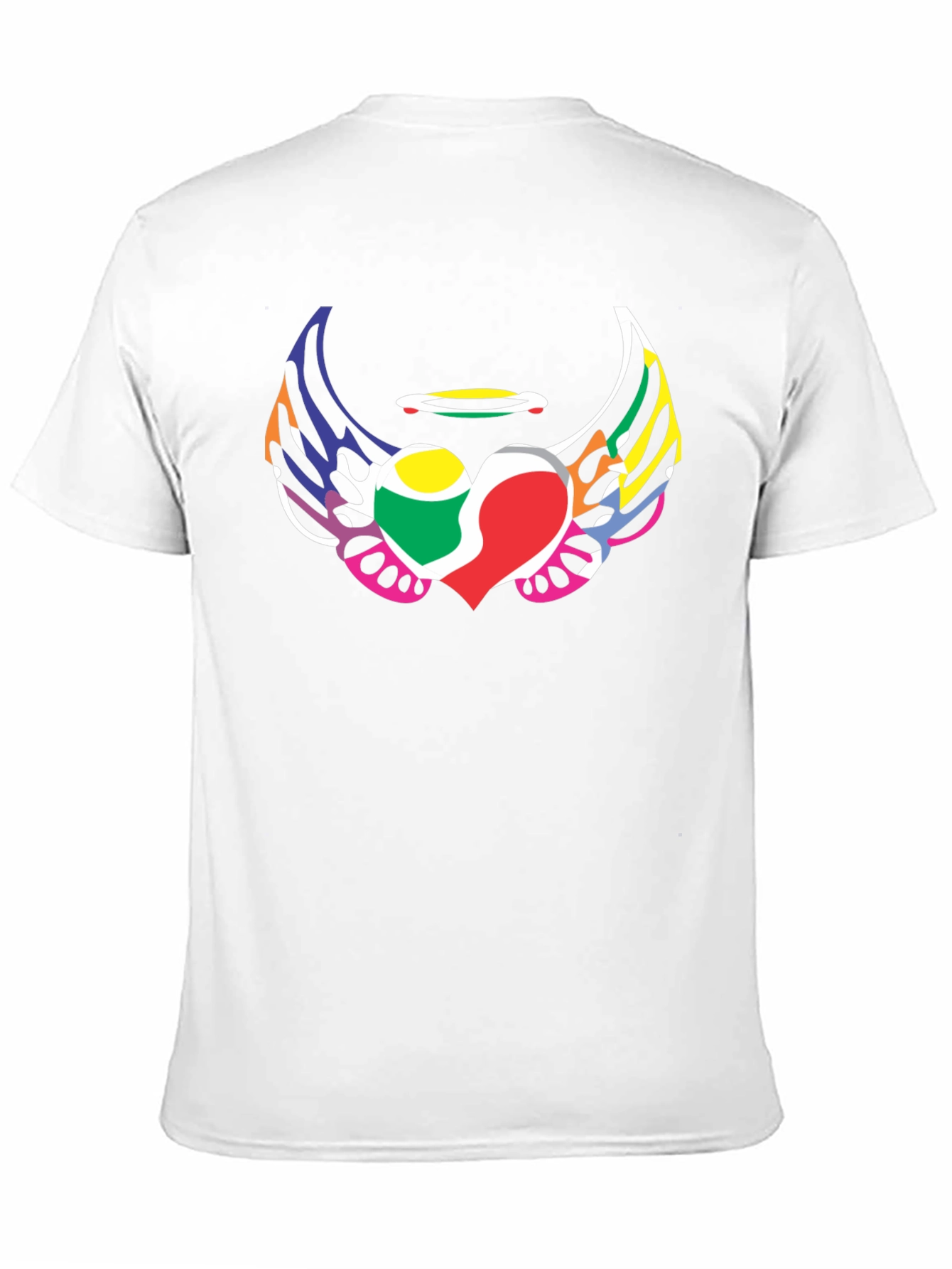 Angel Heart Wings Graphic Tee - Black